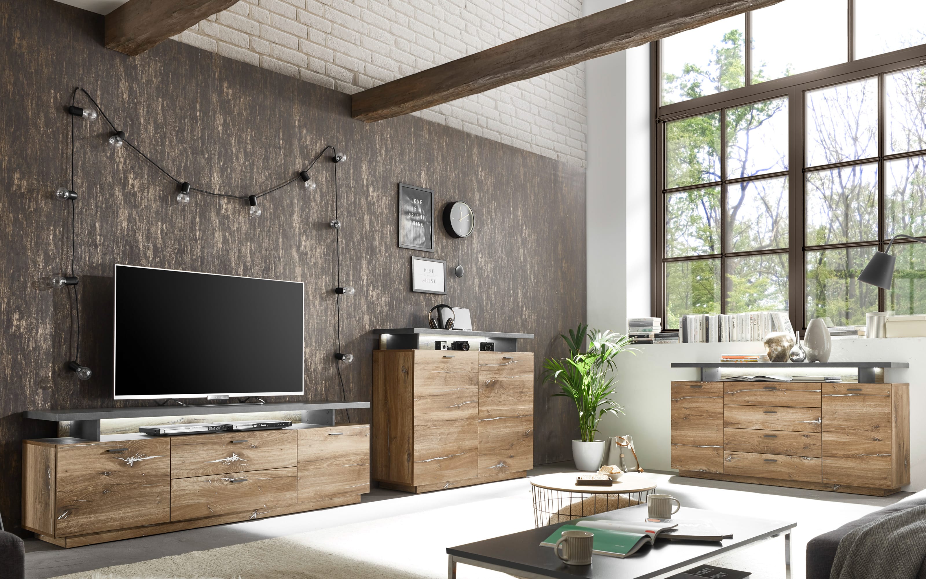Sideboard Kingston, Flagstaff-Nachbildung/anthrazit