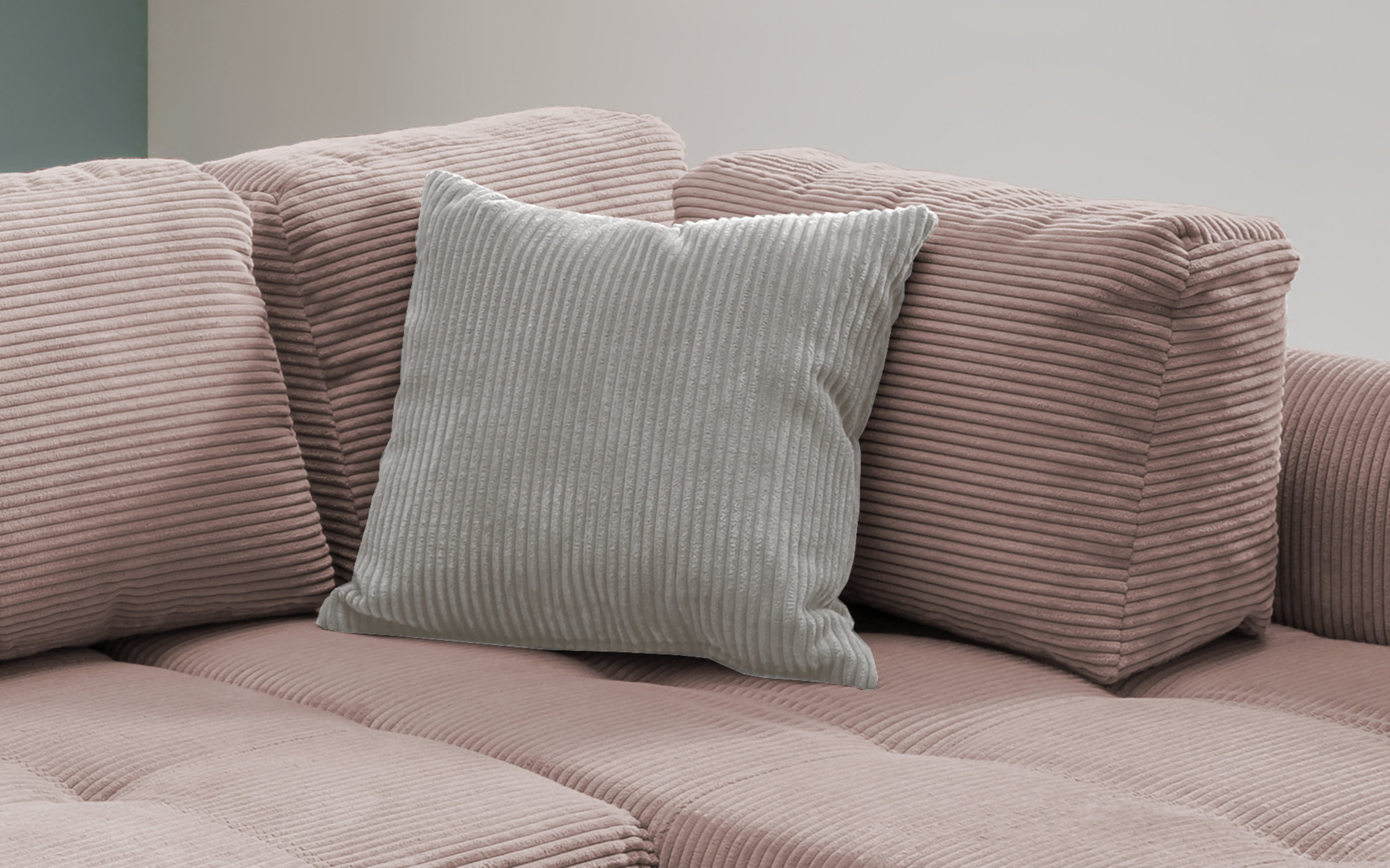 Wohnlandschaft Home, rosa, Ottomane rechts, inkl. Liegefunktion