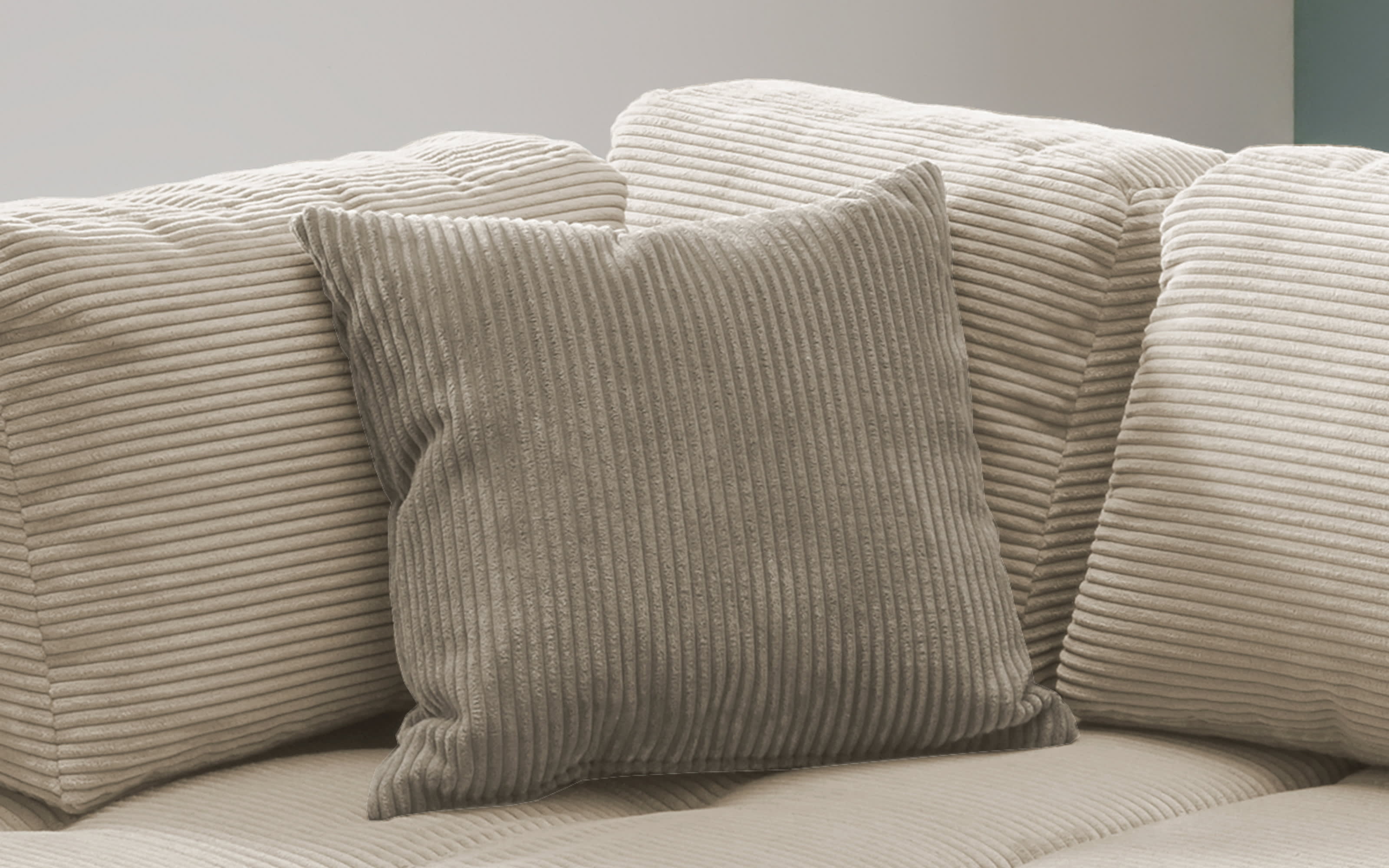 Wohnlandschaft Home, beige, Ottomane links, inkl. Liegefunktion