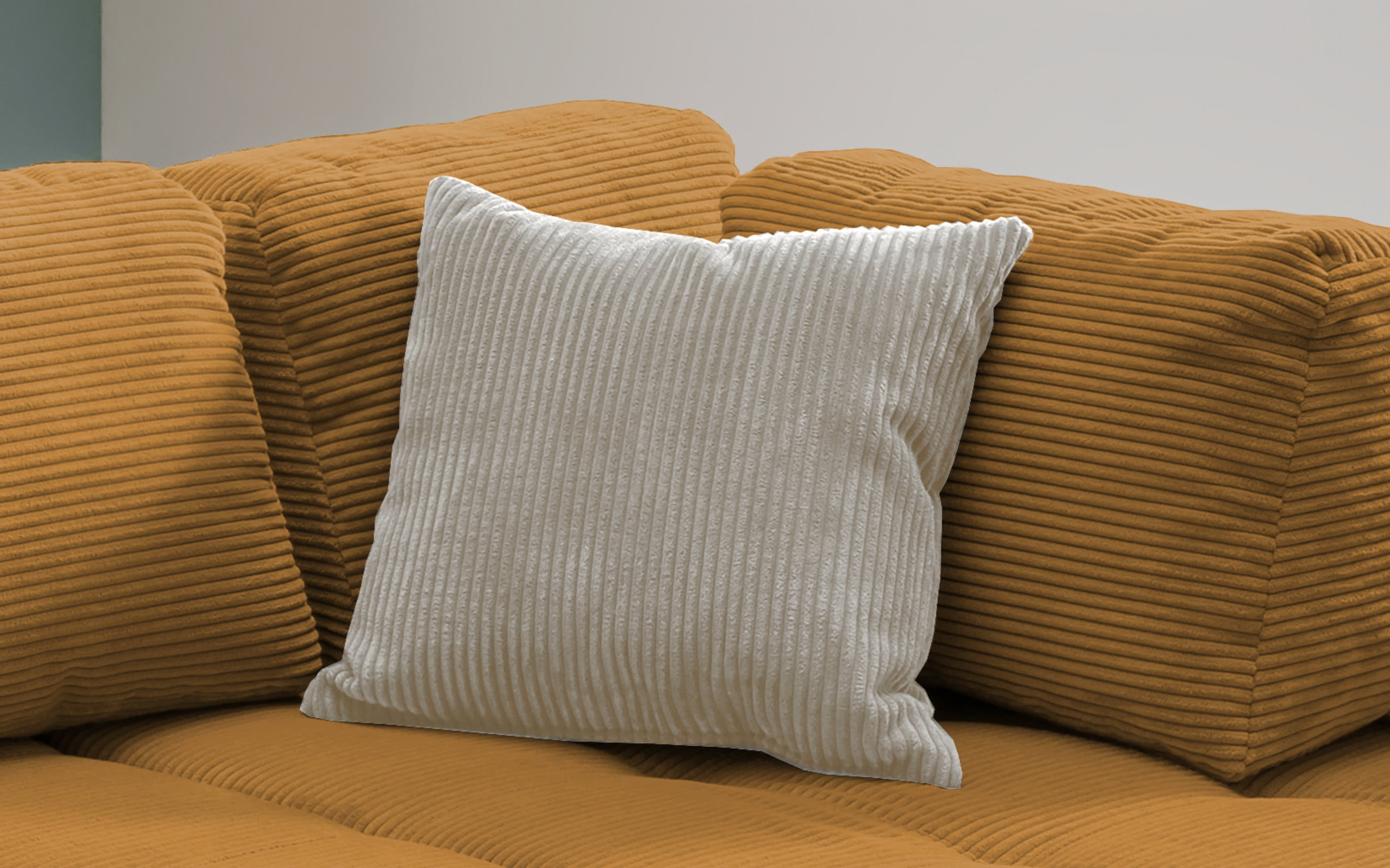 Wohnlandschaft Home, gold, Ottomane rechts, inkl. Liegefunktion