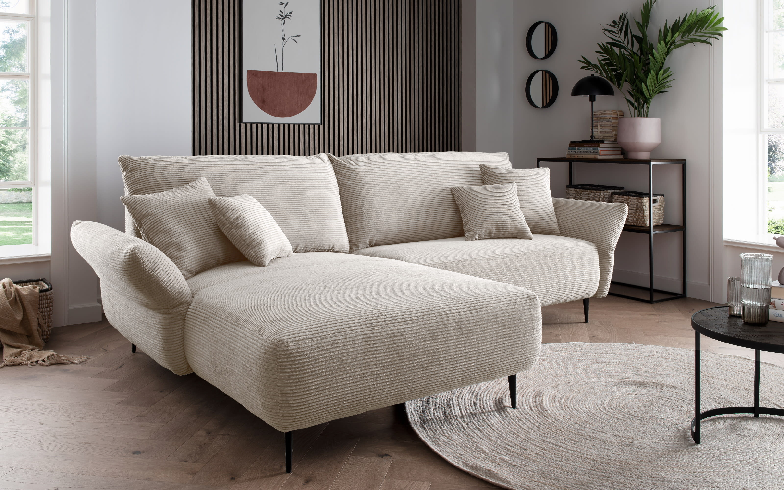Wohnlandschaft Vanilla, beige, inkl. Armlehnenverstellungen