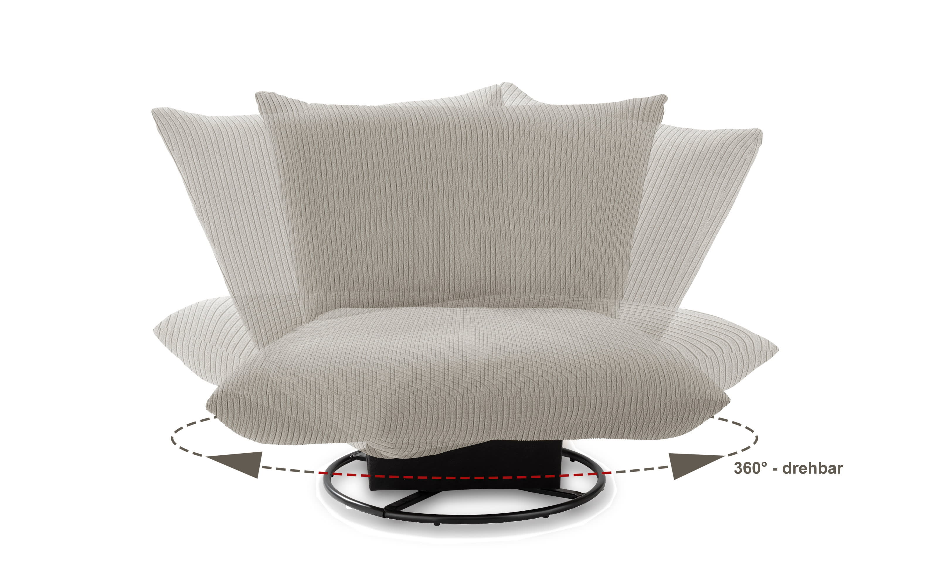 Sessel Cremona, silber, inkl. Drehfunktion