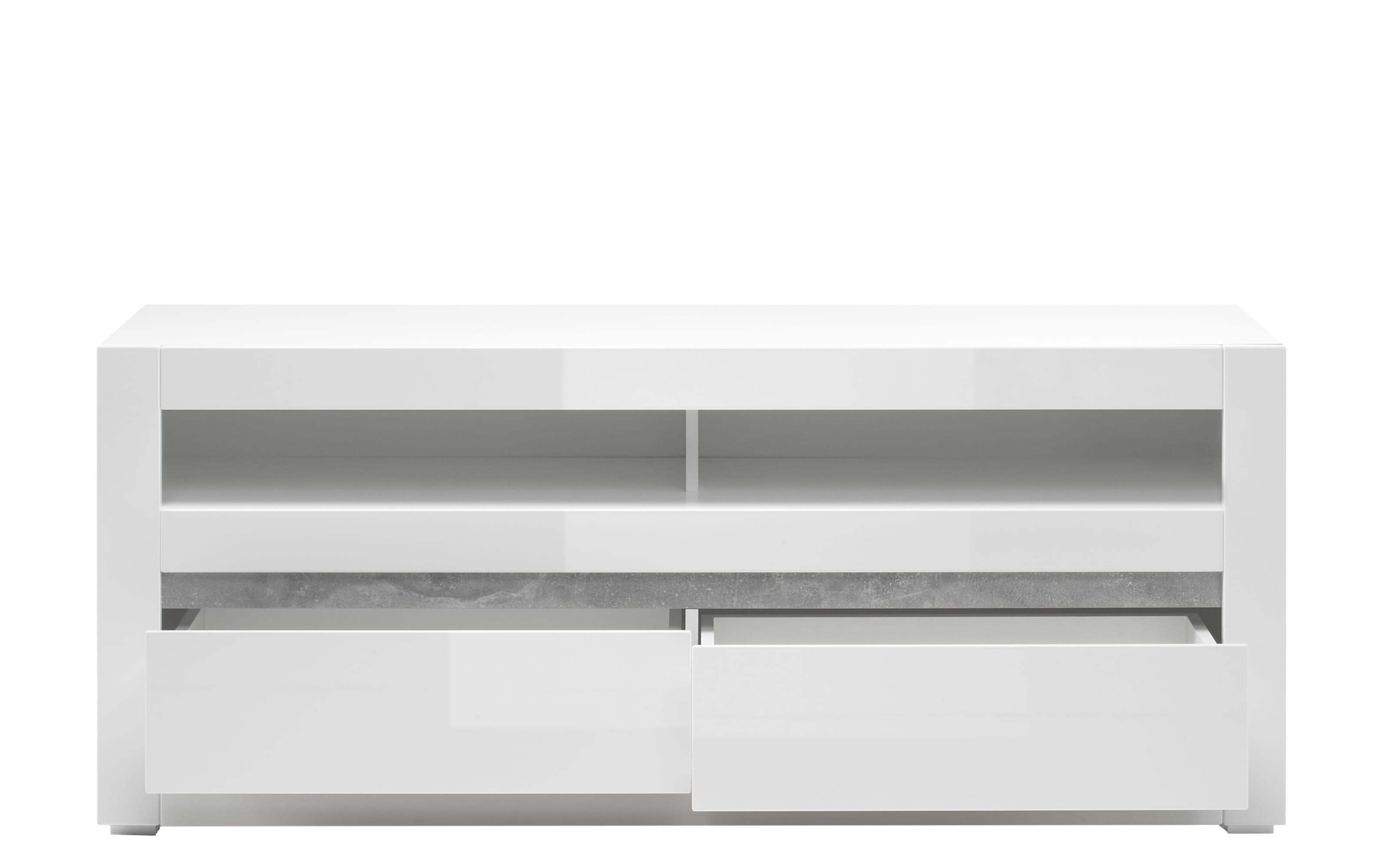 Lowboard Carat, weiß Hochglanz