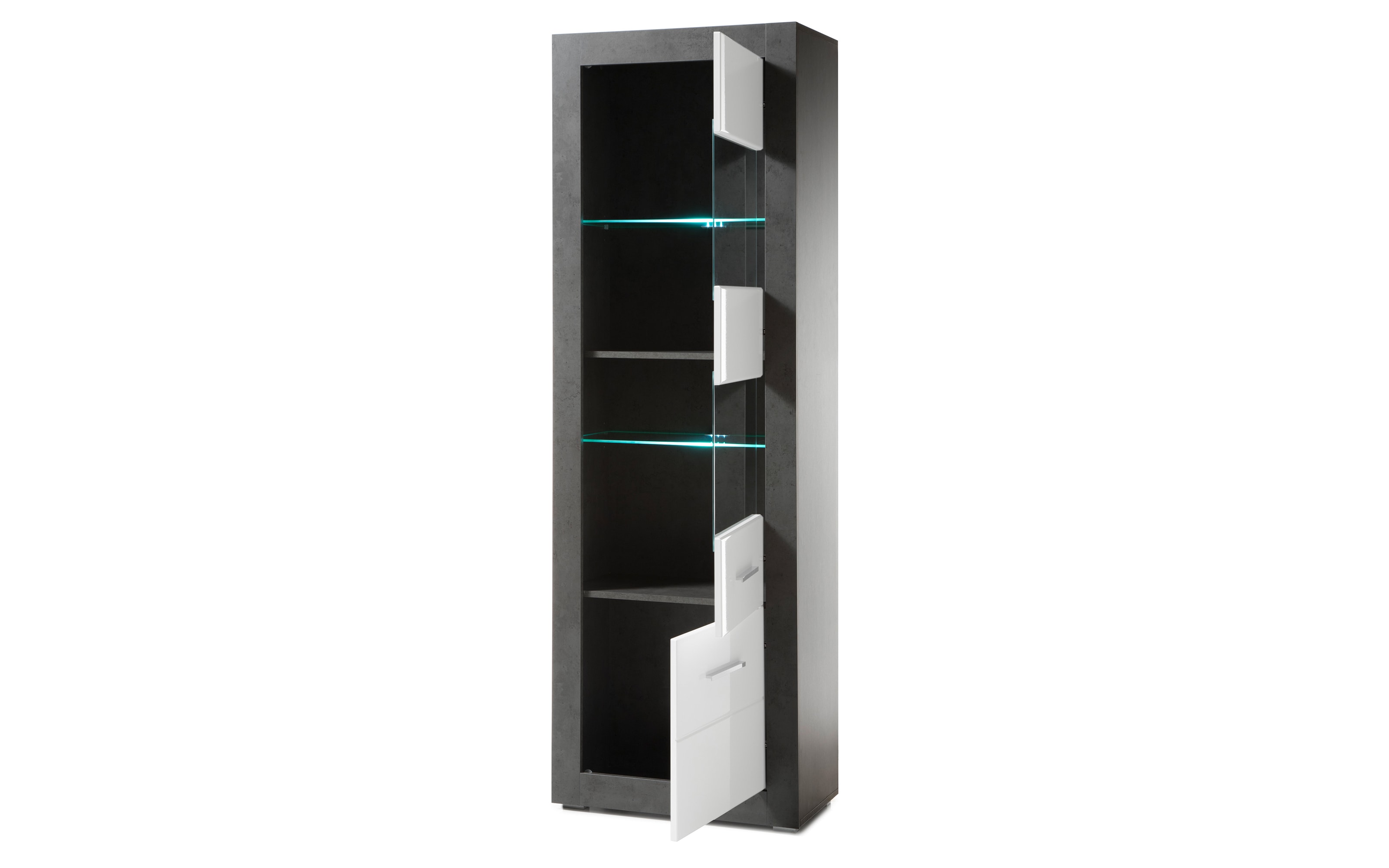 Wohnkombination Etero, Dark Concret, weiß