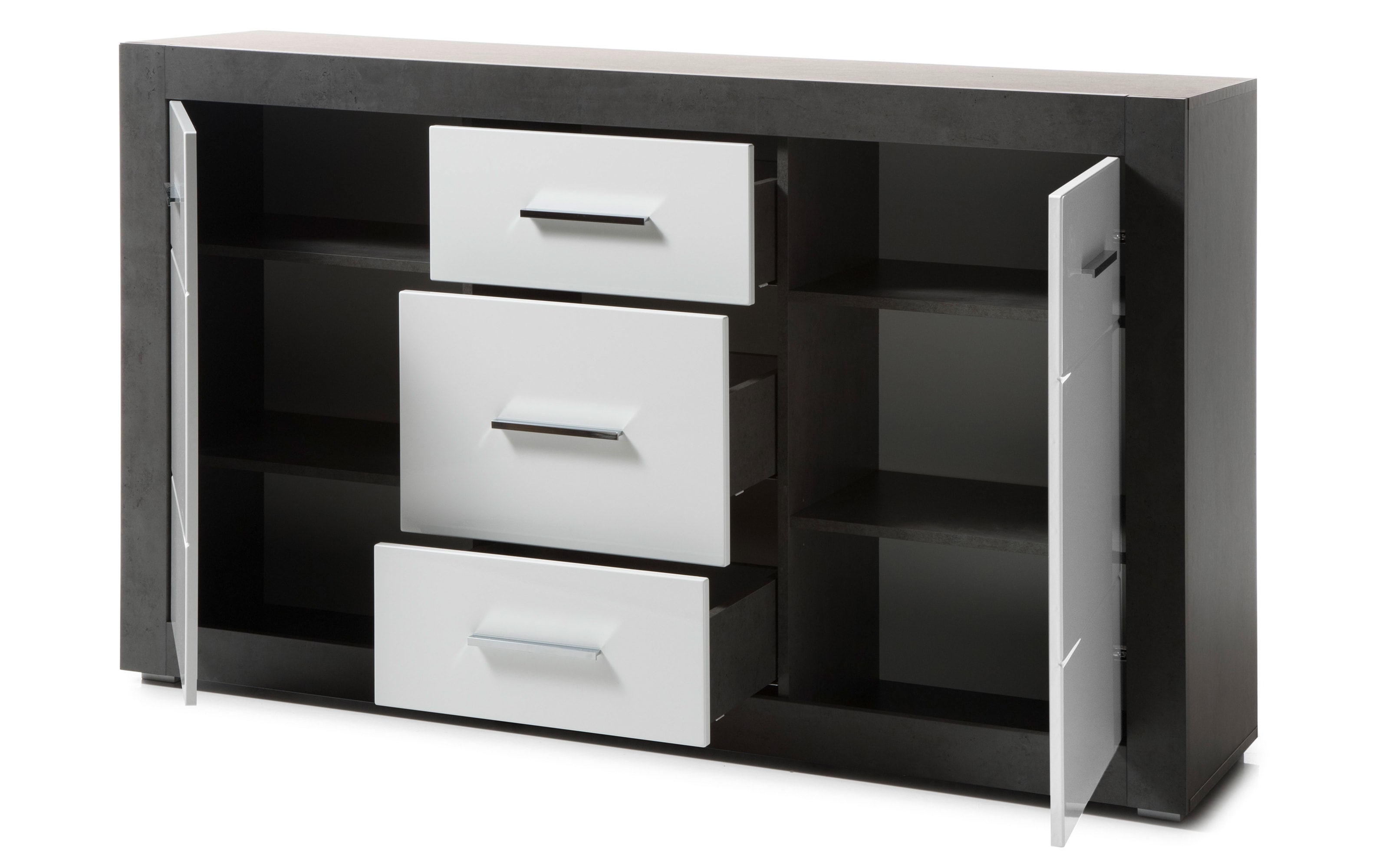 Sideboard Etero, weiß, Dark Concret