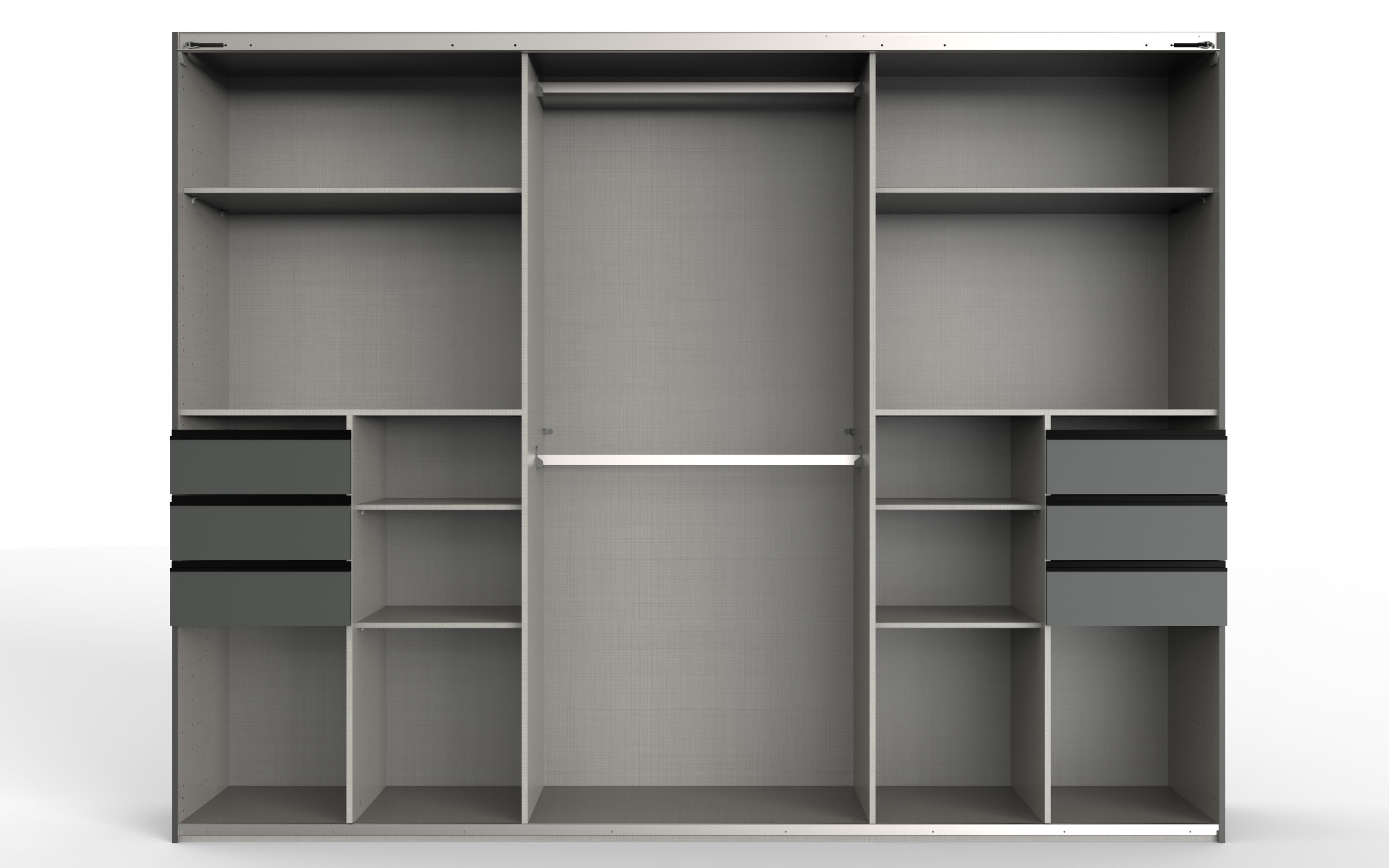Schwebetürenschrank Saigon in graphit, inklusive Passepartoutrahmen, Breite ca. 273 cm