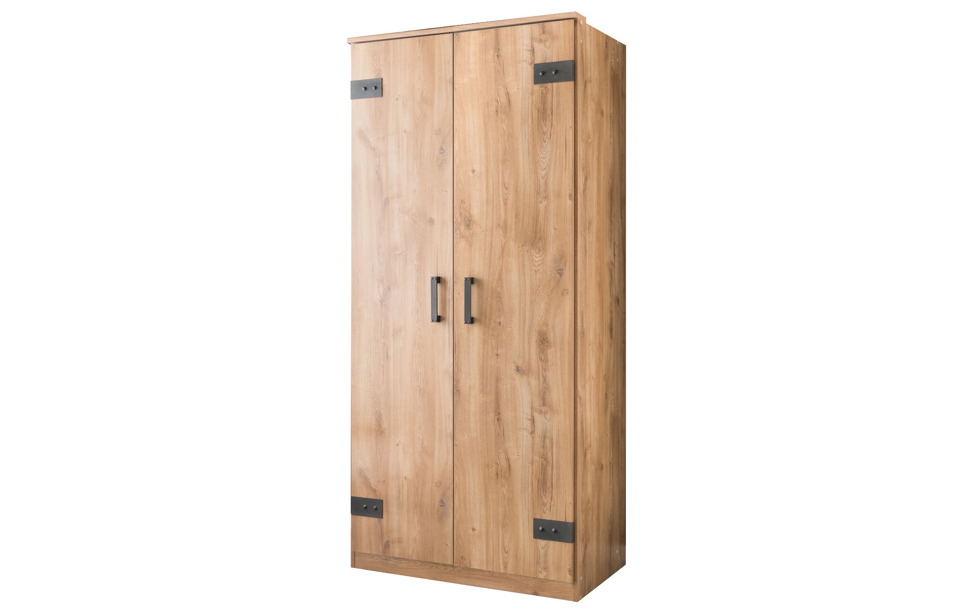 Drehtürenschrank Liverpool, Plankeneiche, Breite 90 cm