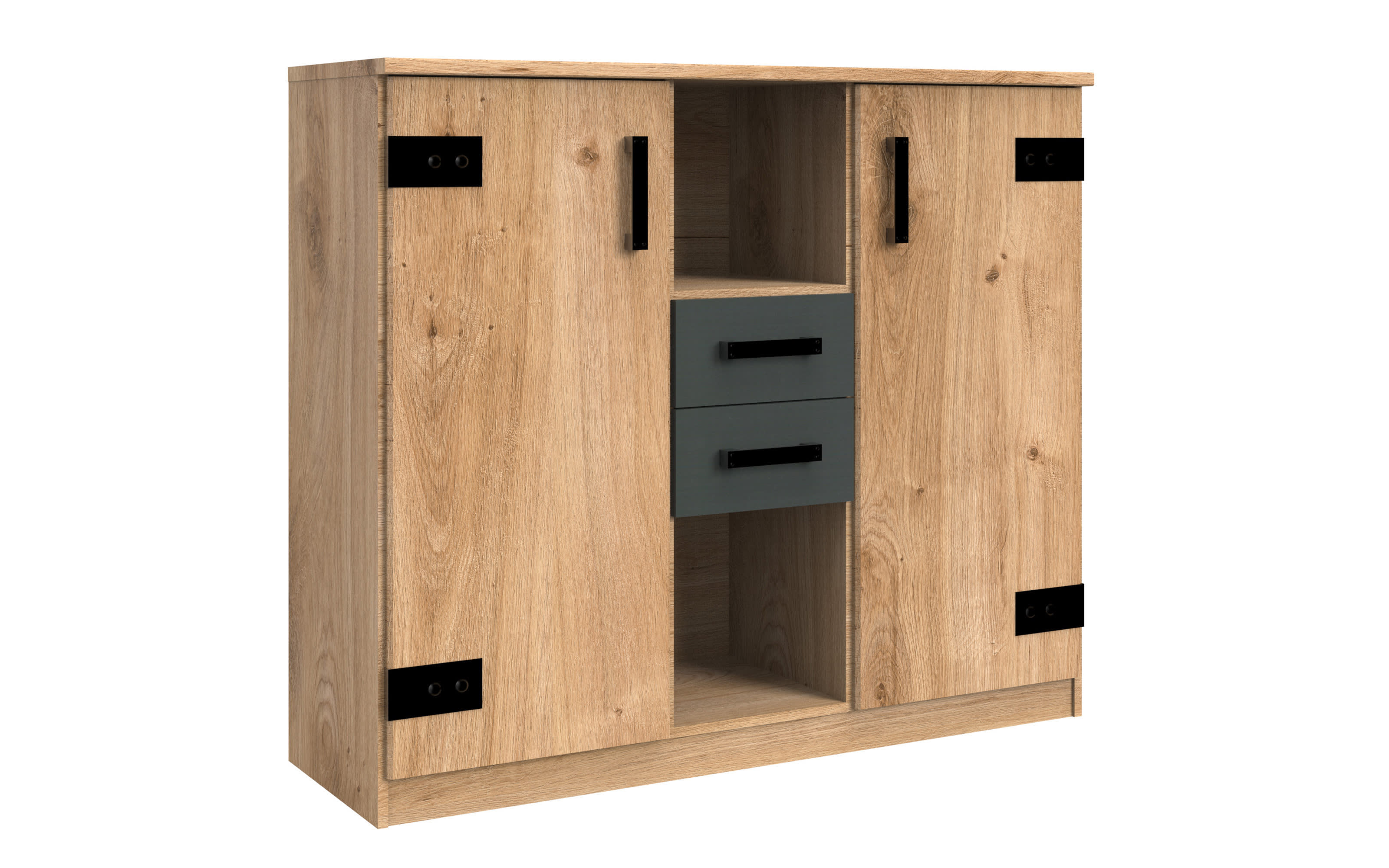 Highboard Liverpool, Plankeneiche, breite 124 cm