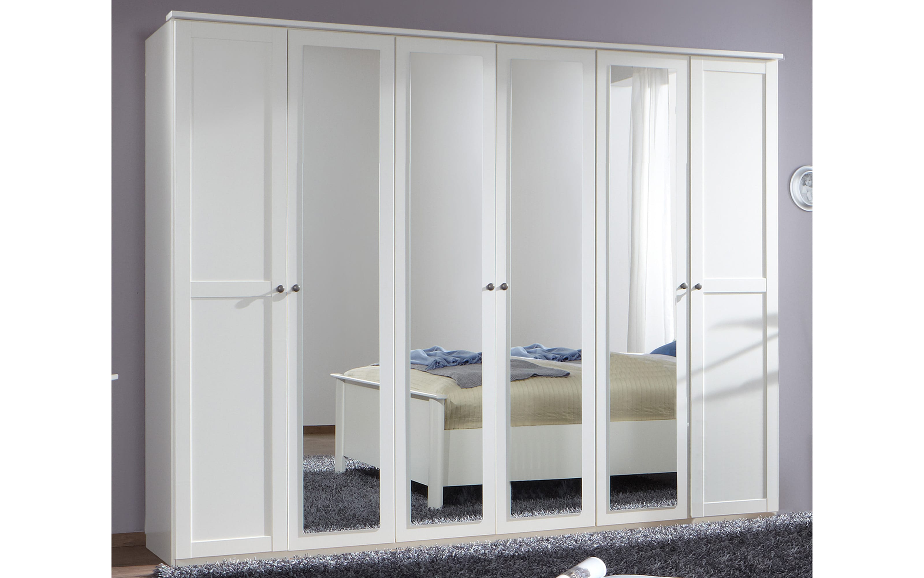 Drehtürenschrank Chalet, weiß, 270 x 210 cm, mit Spiegeltüren online bei  Hardeck kaufen | Drehtürenschränke