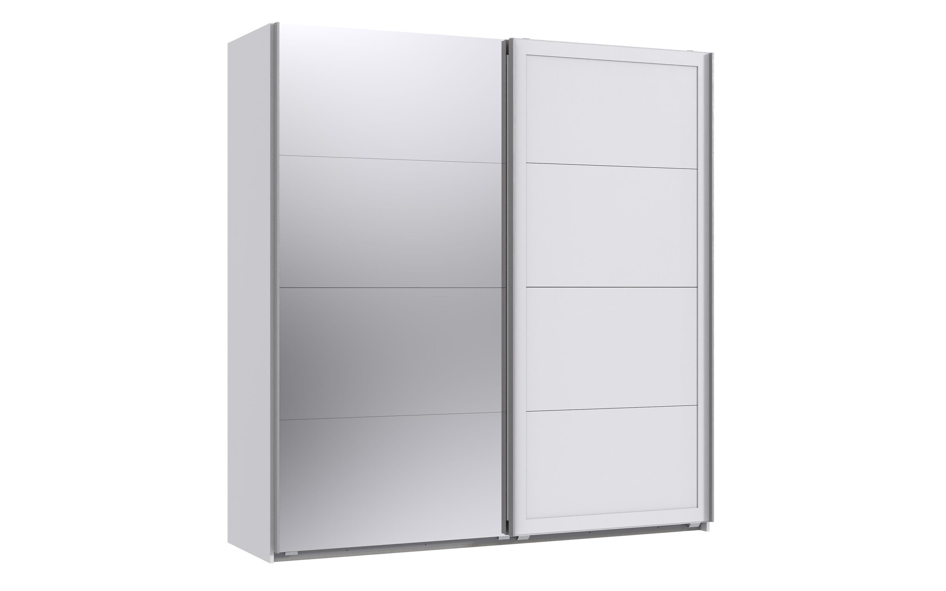 Schwebetürenschrank Chalet, weiß, 180 x 208 cm, mit Spiegeltür