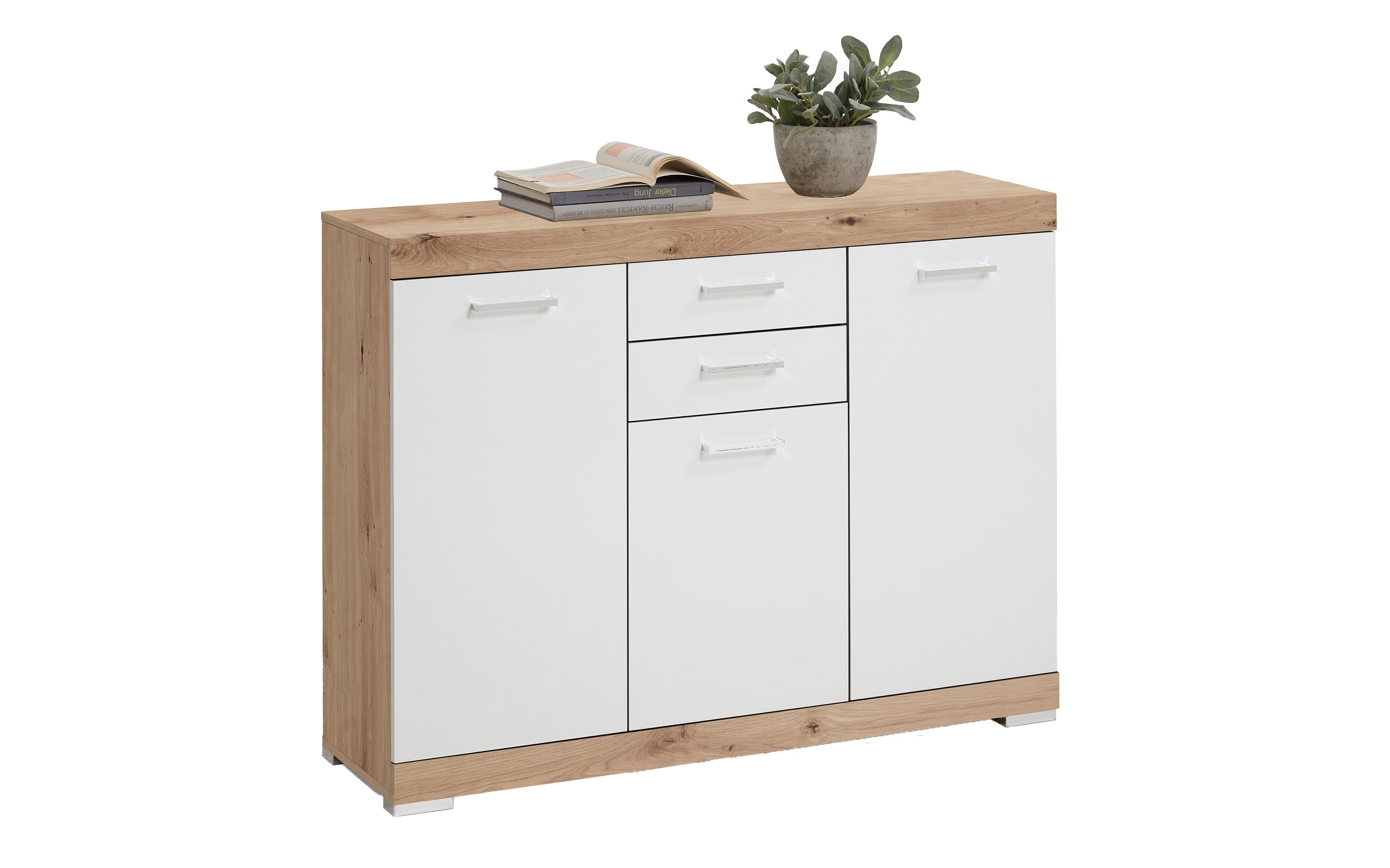 Kommode Bristrol 3, Artisan Eiche-Nachbildung/weiß