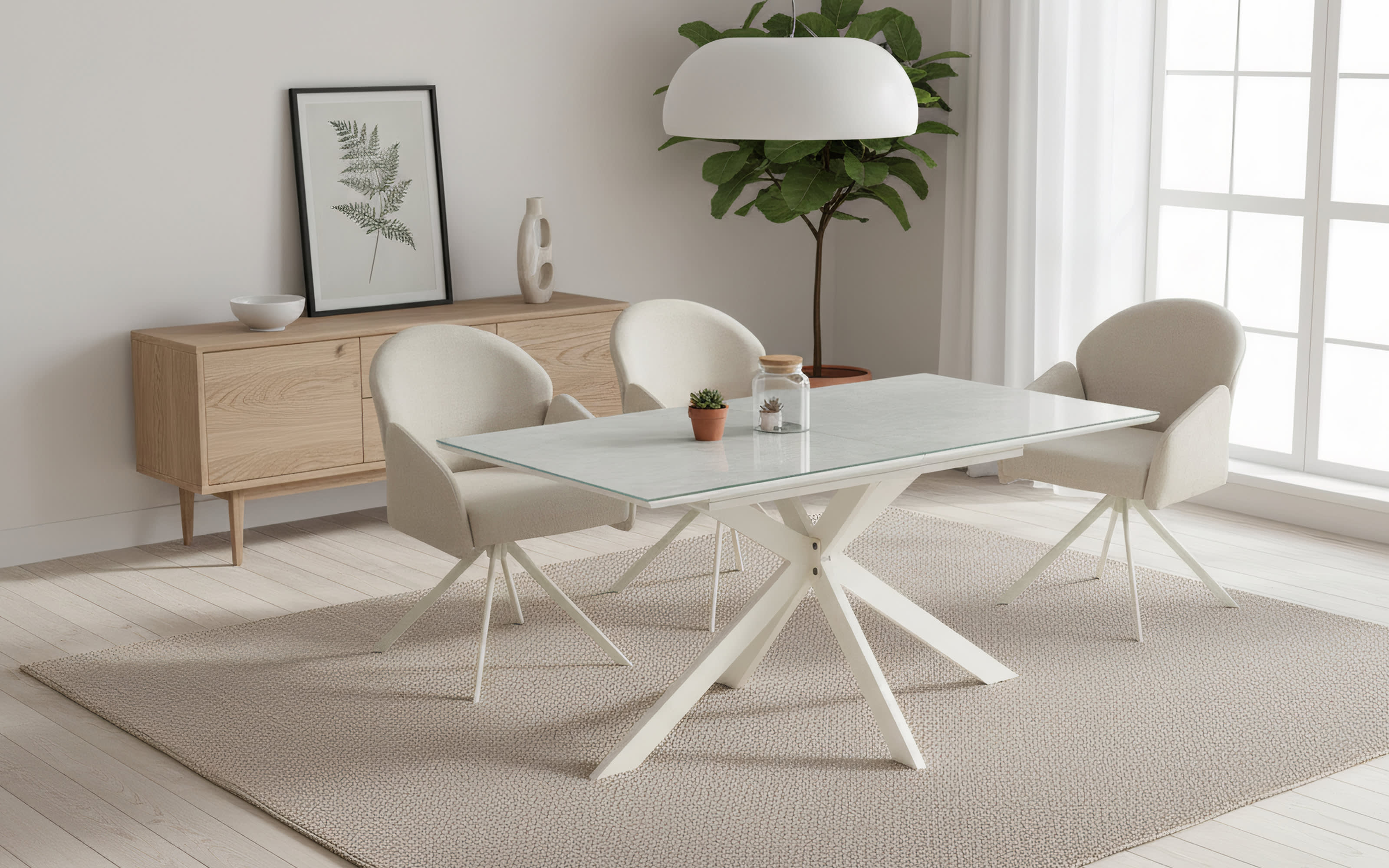 Auszugtisch Fenja T, creme