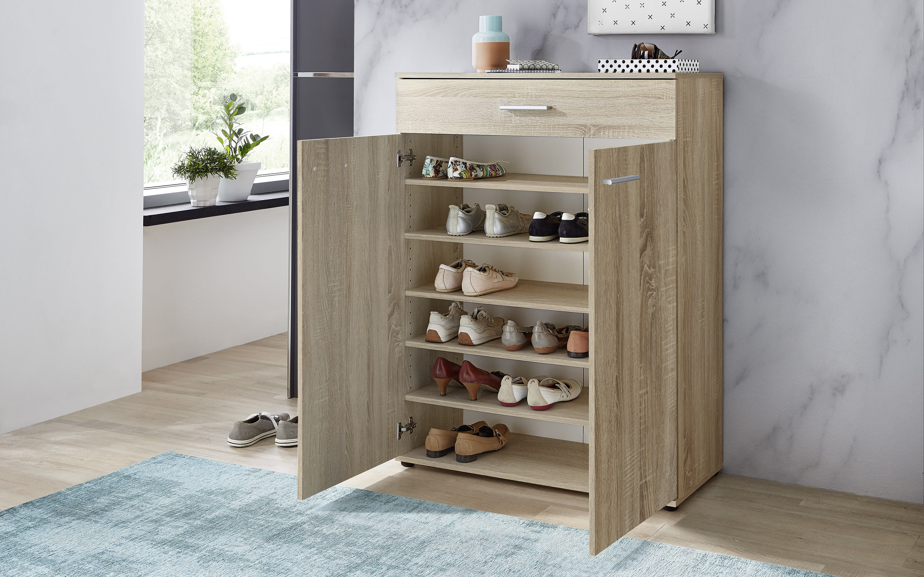 Schuhschrank GW-3675, Eiche-Nachbildung online kaufen bei Hardeck