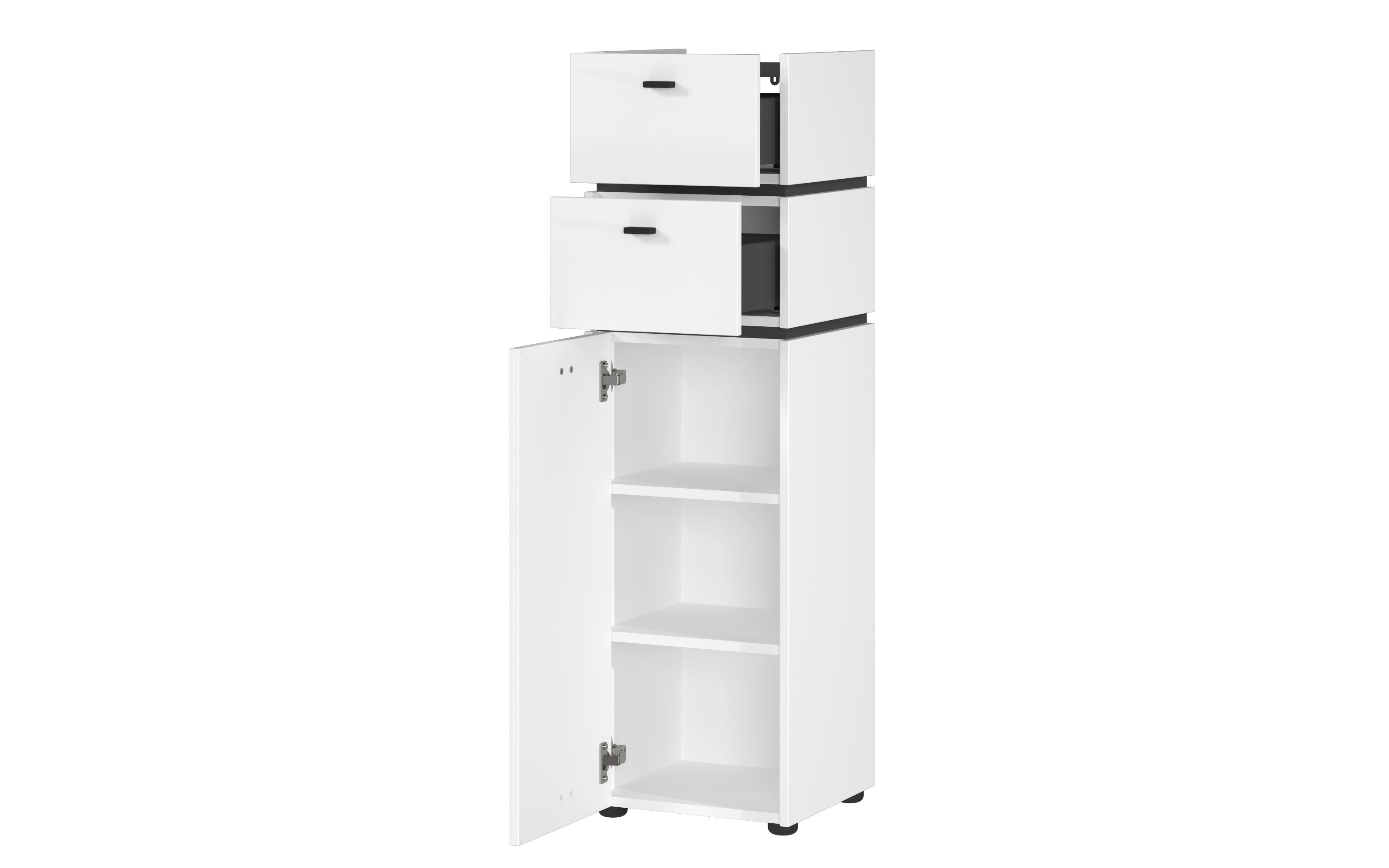 Kommode Modesto, weiß/graphit, 34 cm