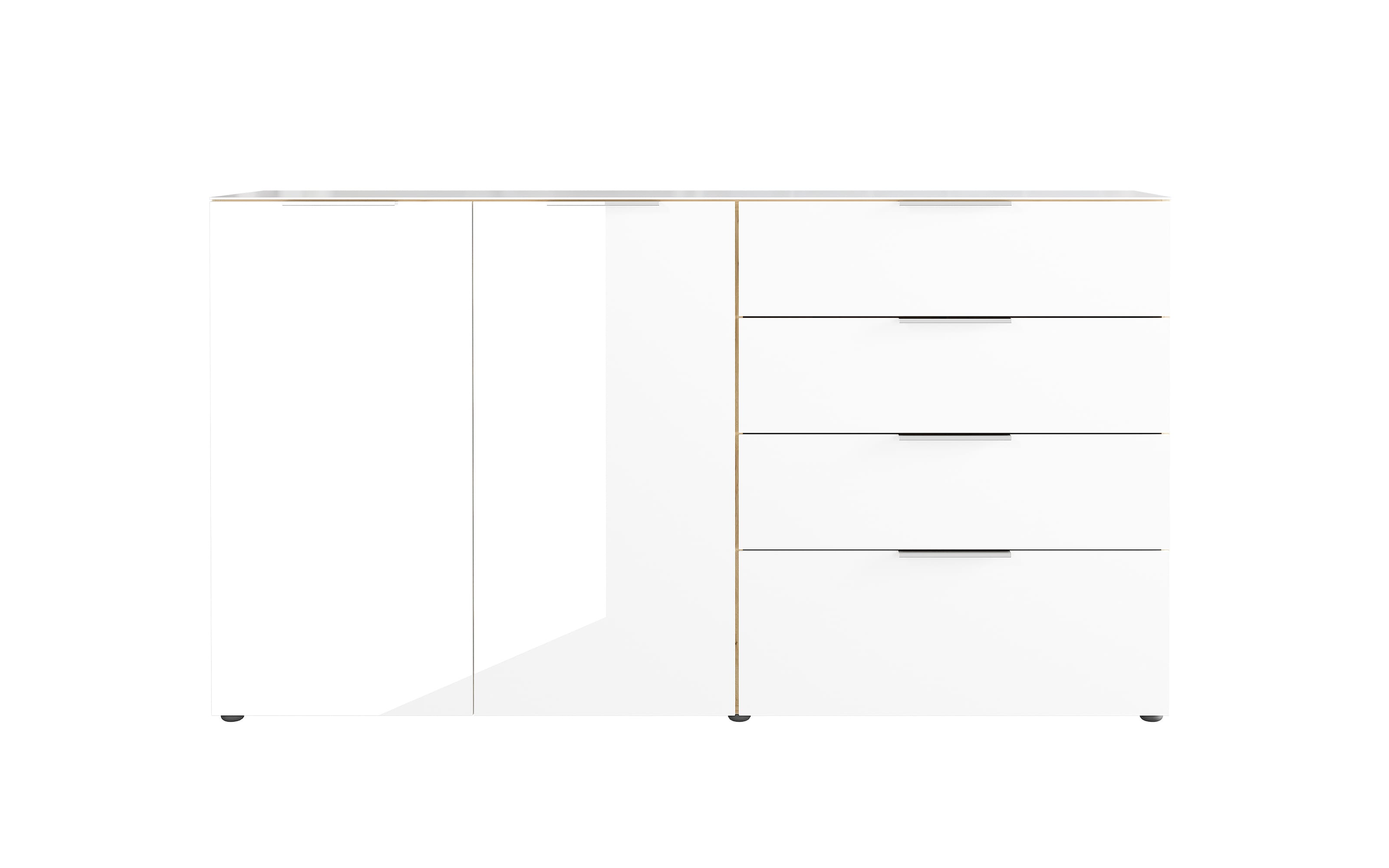 Kommode Oakland, Eiche-Nachbildung/weiß, 184 x 102 cm