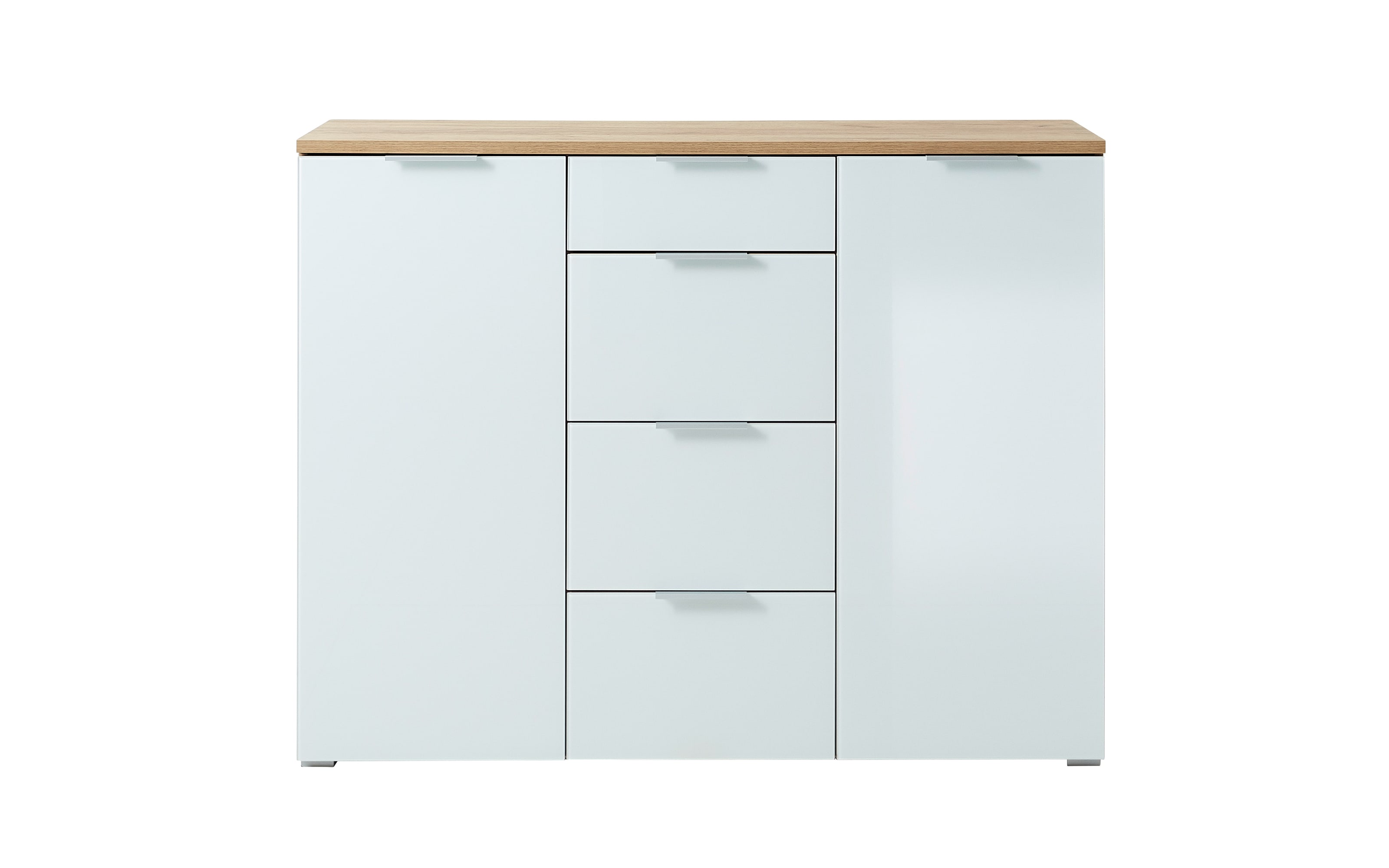 Sideboard GW-Telde, weiß/Eiche Nachbildung, 134 cm, inkl. Softclose Funktion 