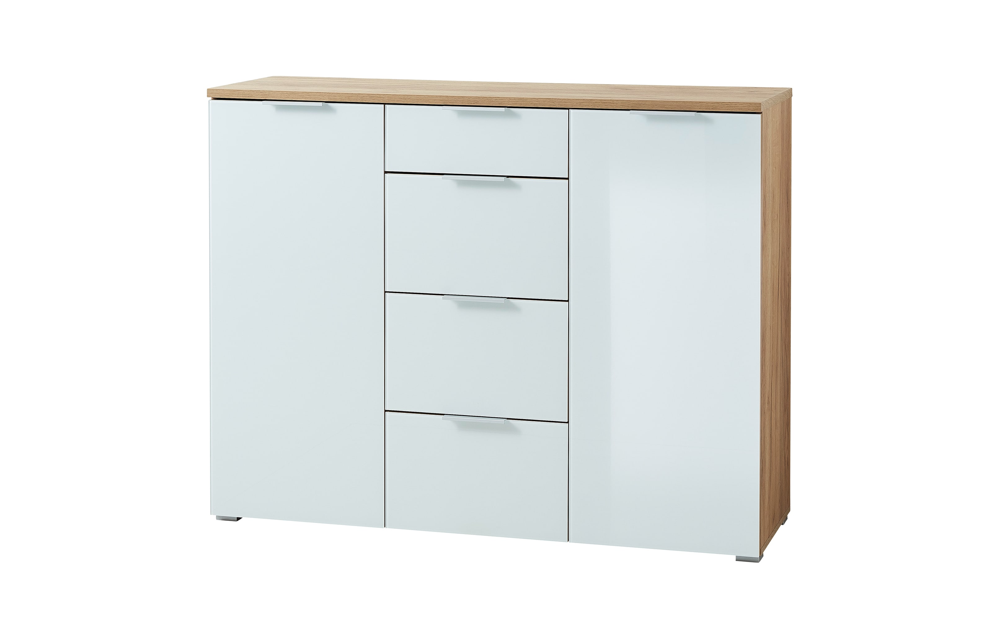 Sideboard GW-Telde, weiß/Eiche Nachbildung, 134 cm, inkl. Softclose Funktion 