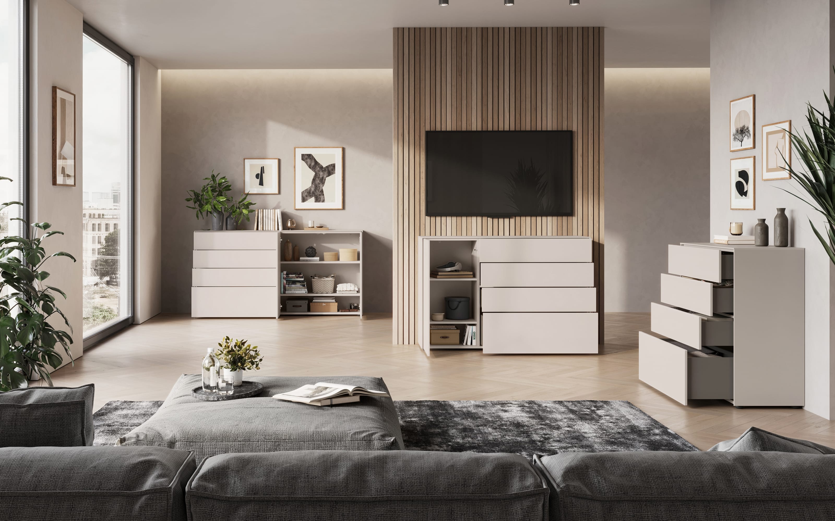 Kommode GW-LOMENA, kaschmir