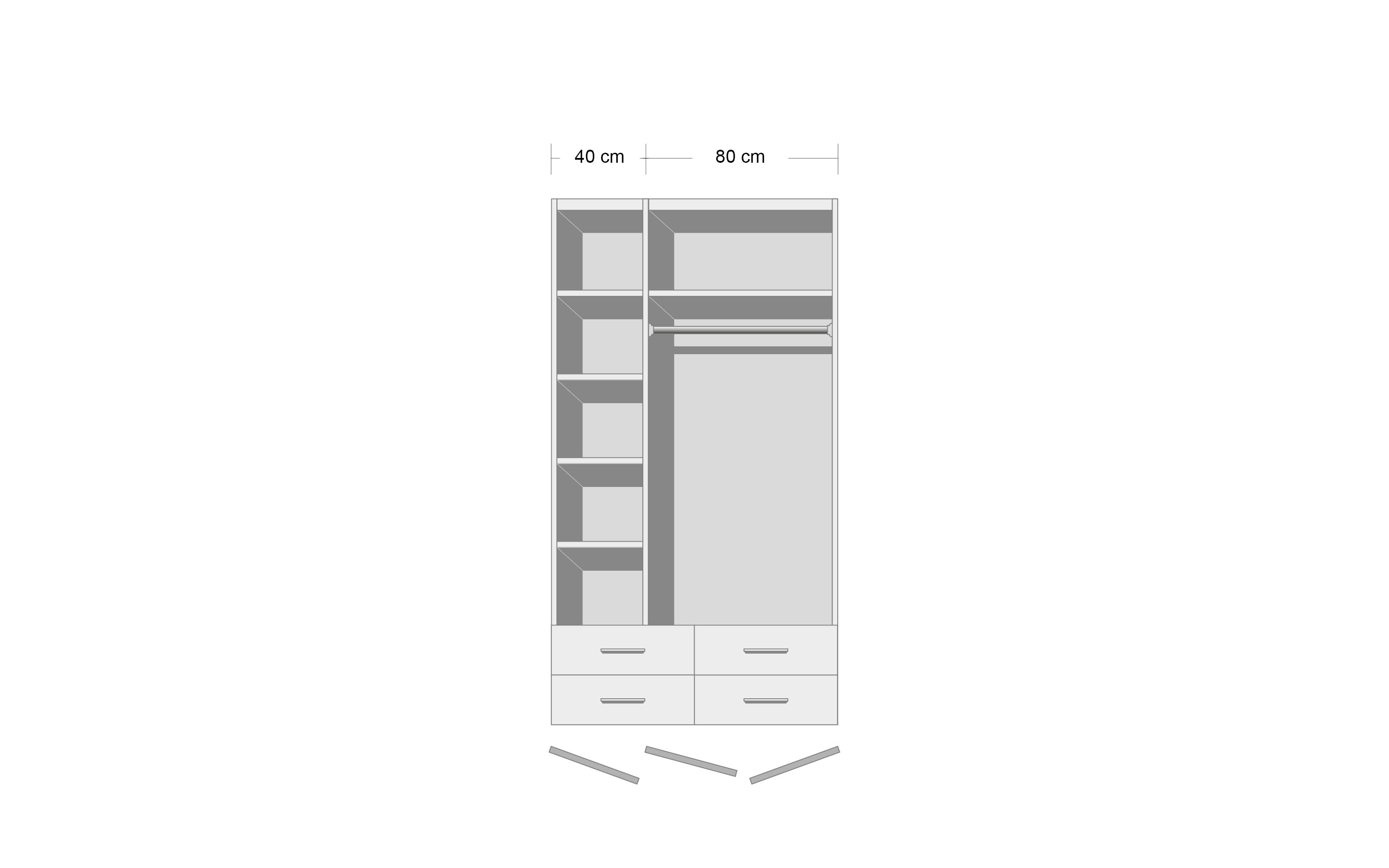 Drehtürenschrank Spice, weiß Hochglanz, 208 cm Hardeck 126 kaufen bei x online