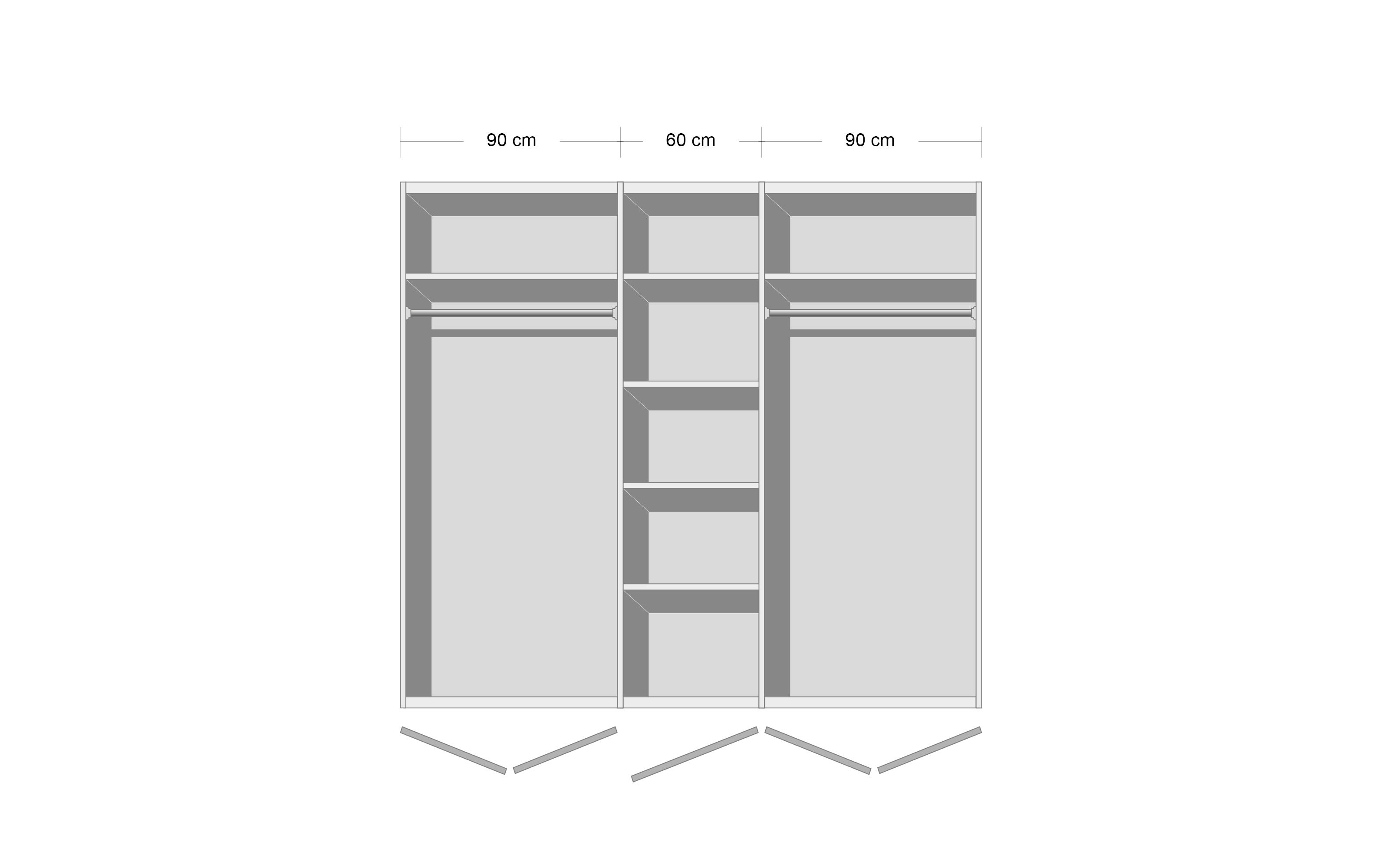 bei 241 221 Locarno, Eiche, online graphit, x kaufen cm Artisan Hardeck Drehtürenschrank