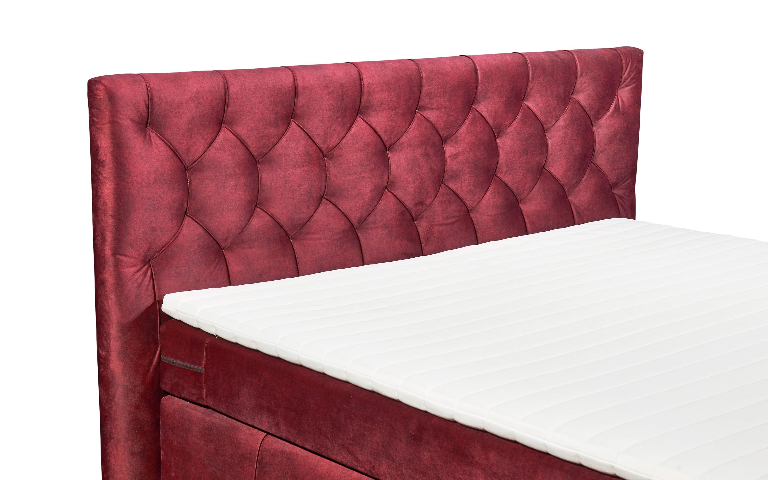 Boxspringbett Pembroke 8, burgund, 180 × 200 cm