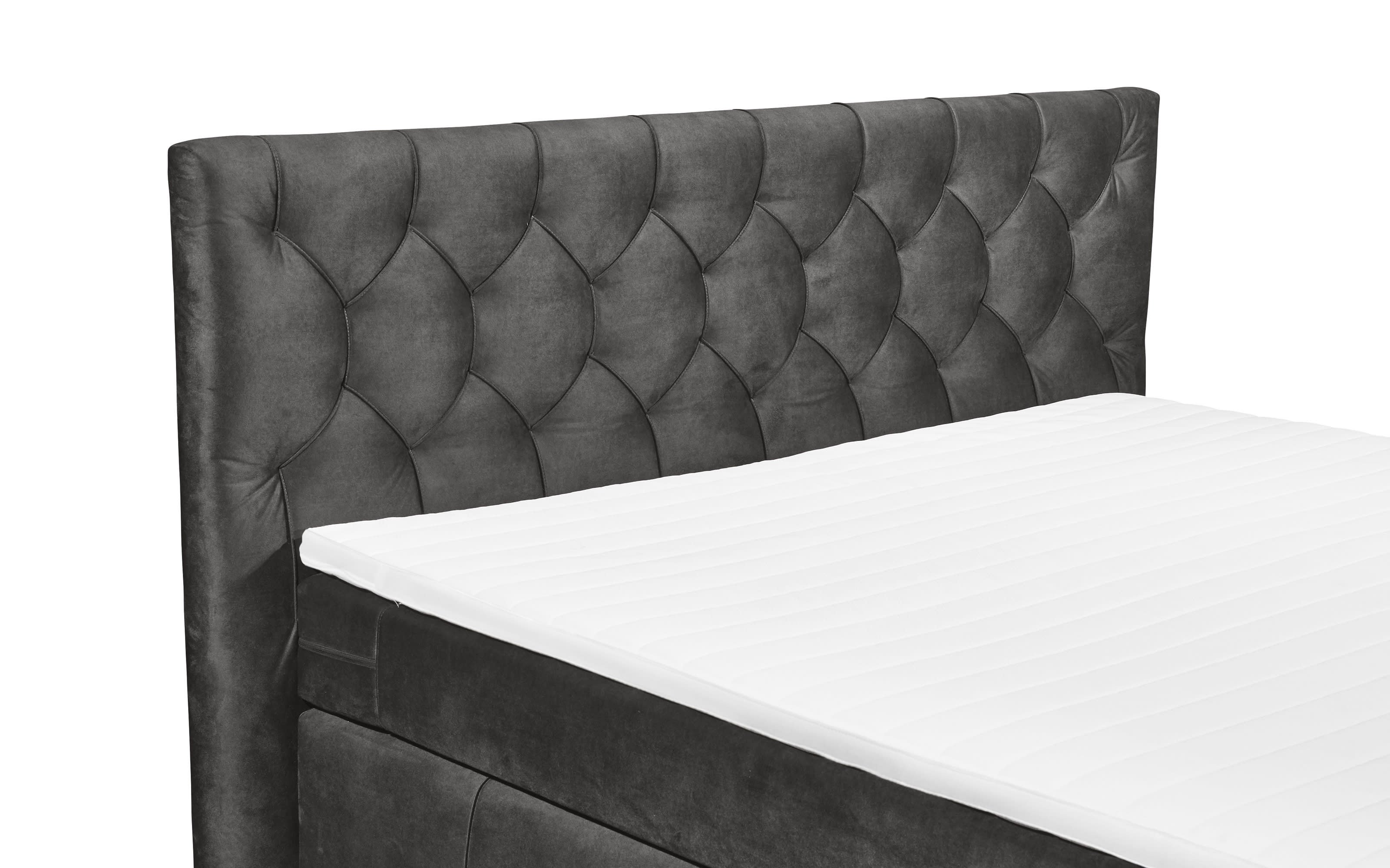 Boxspringbett Pembroke 8, espresso, 180 × 200 cm