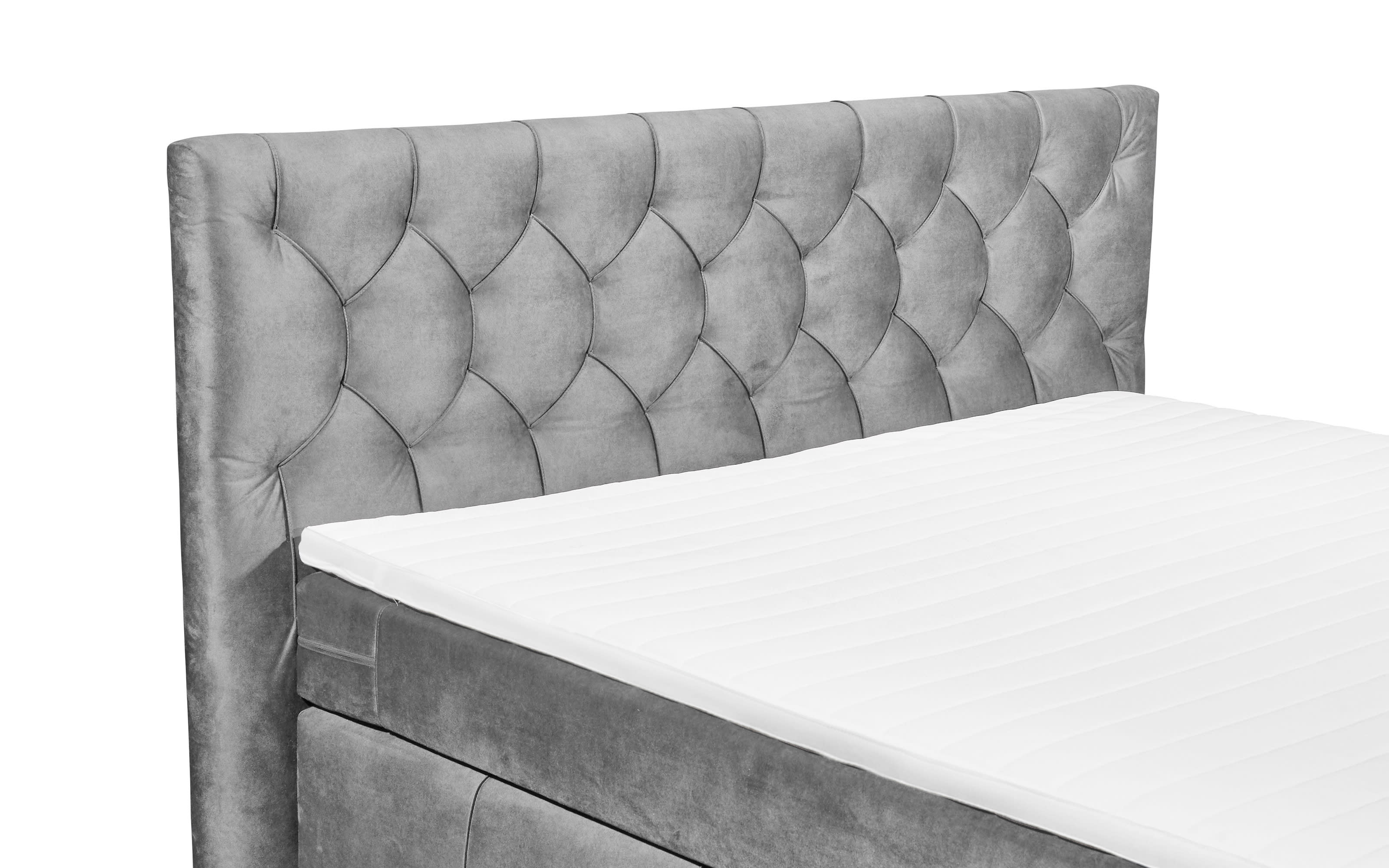 Boxspringbett Pembroke 8, grey, 180 × 200 cm