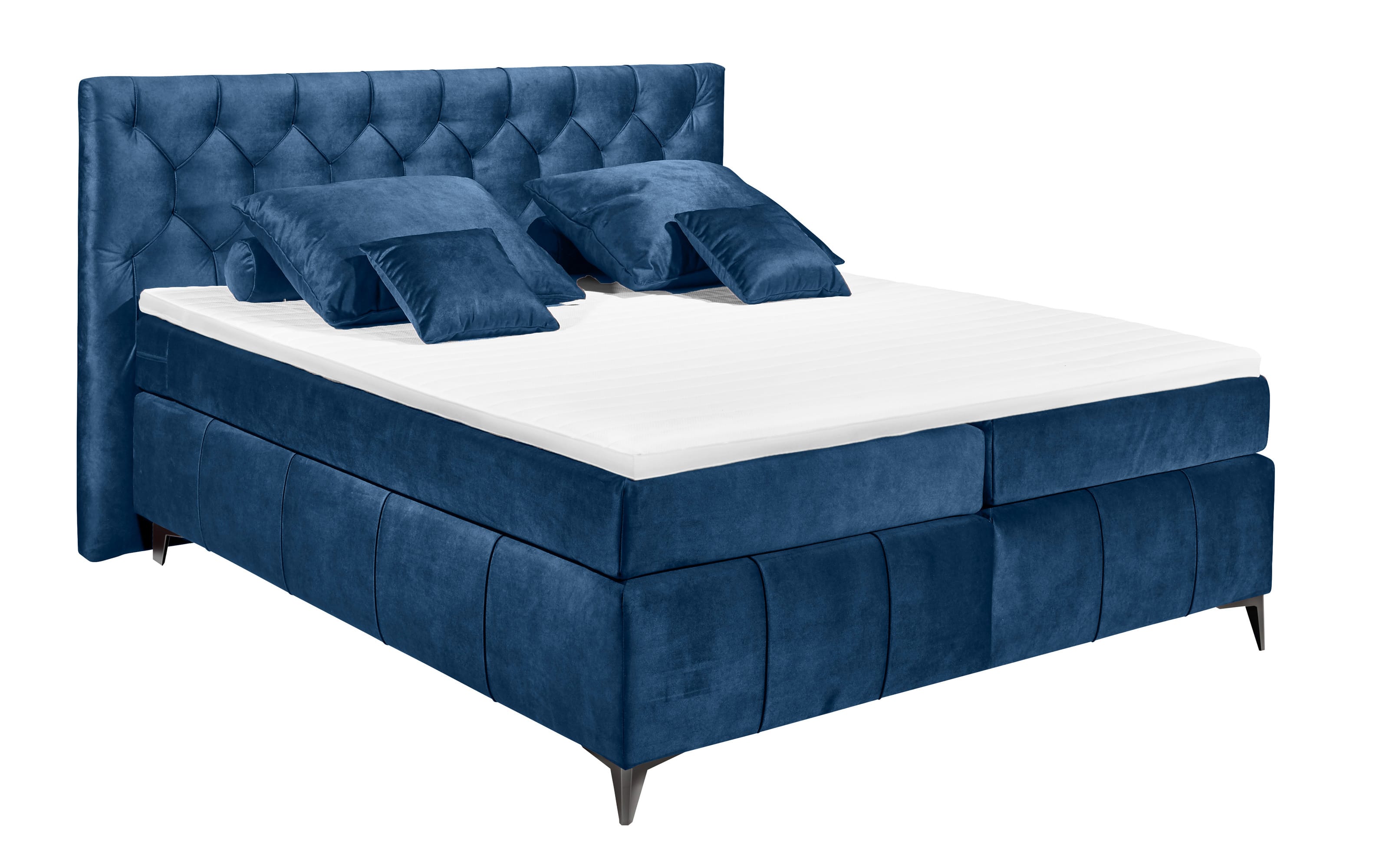 Boxspringbett Pembroke 8, mondscheinblau, 180 × 200 cm