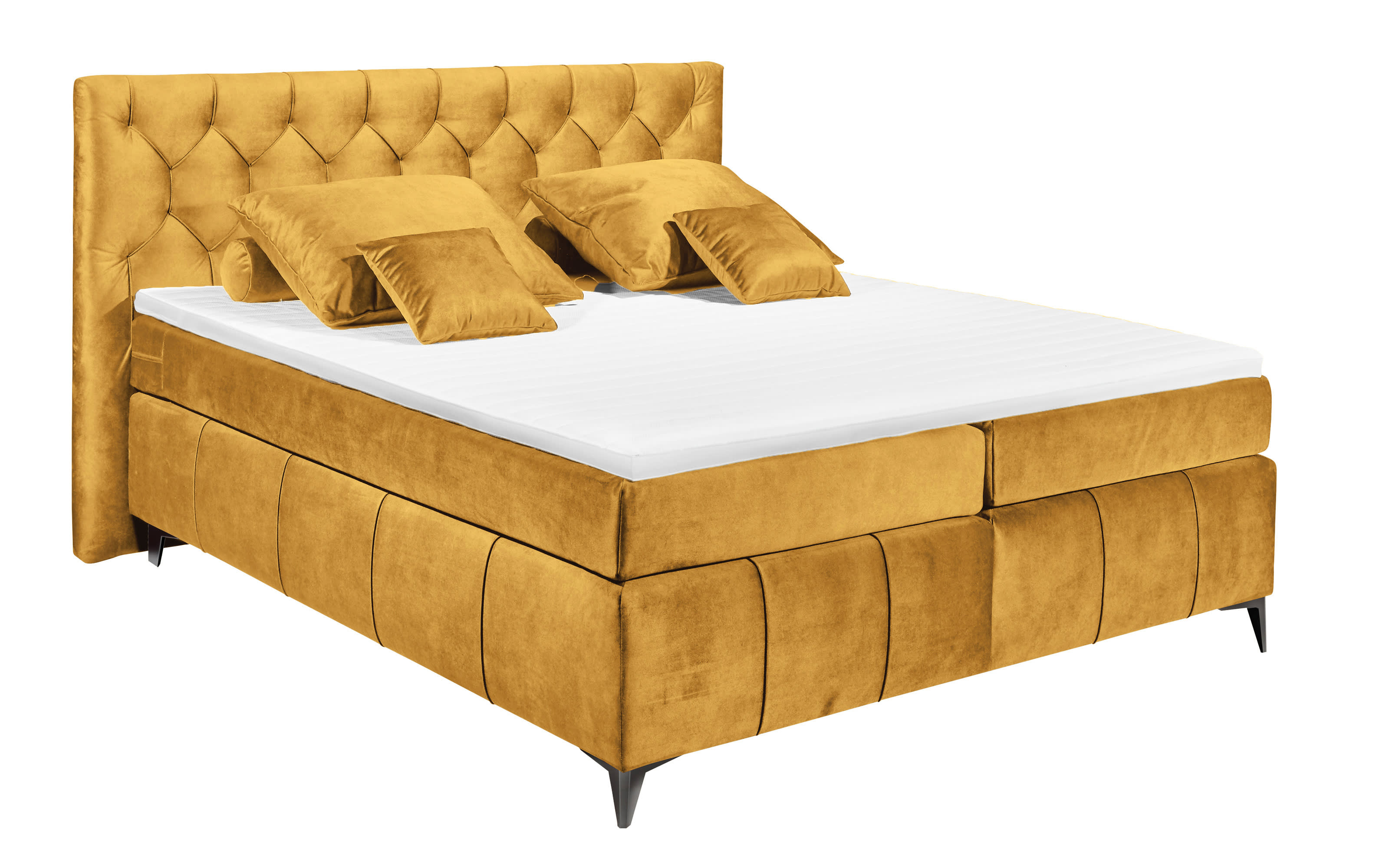 Boxspringbett Pembroke 8, okra, 180 × 200 cm