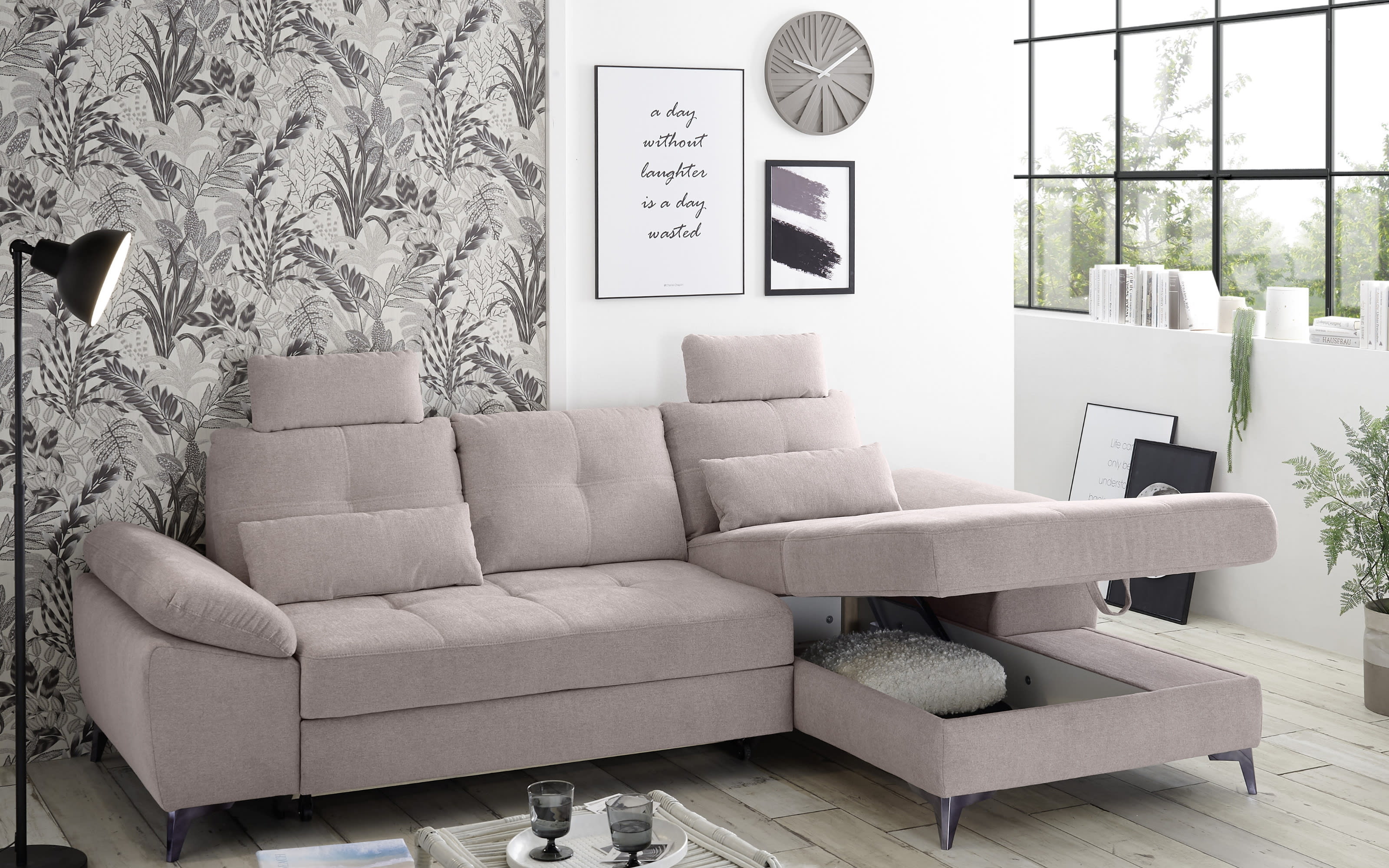 Wohnlandschaft Ancona in flamingo, inklusive Funktionen