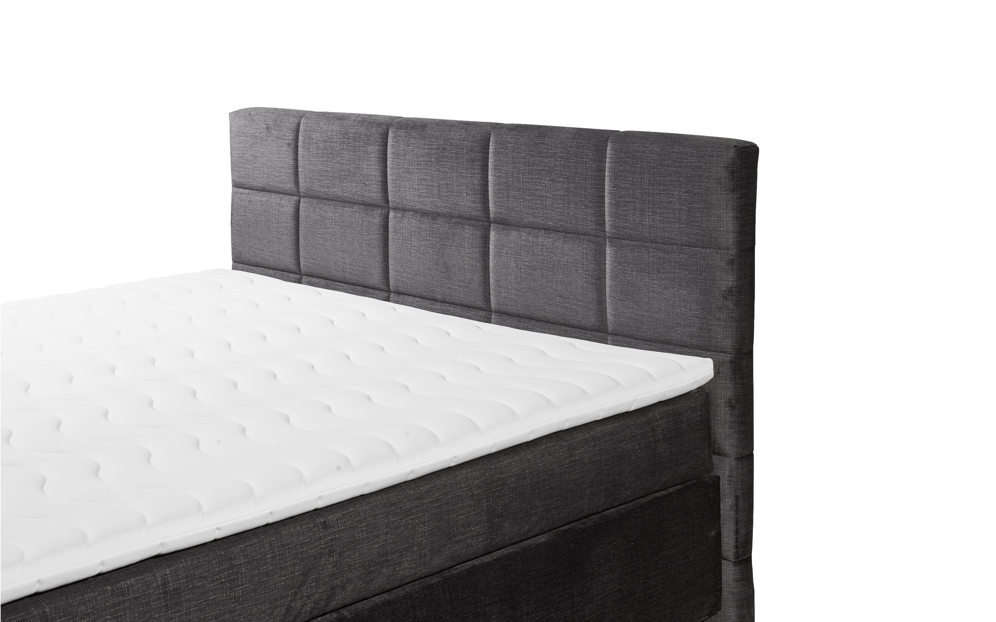 Boxspringbett Navarra 6, schwarz, 180 x 200 cm