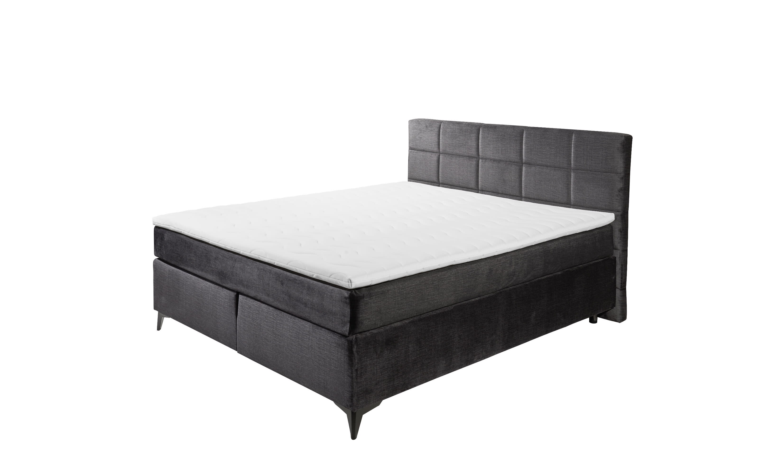 Boxspringbett Navarra 6, schwarz, 180 x 200 cm