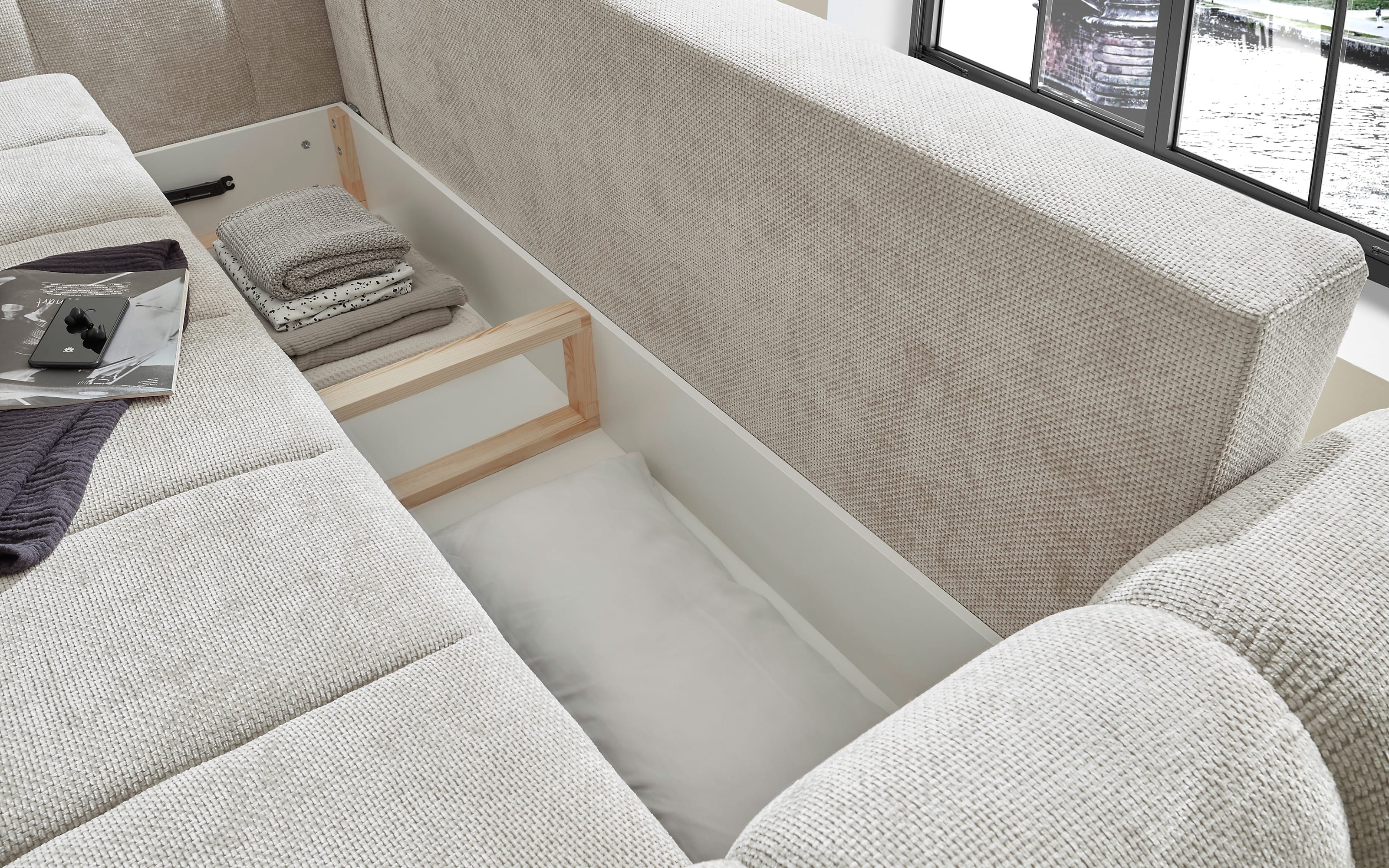 Sofa Bubble, grau, inkl. Schlaffunktion