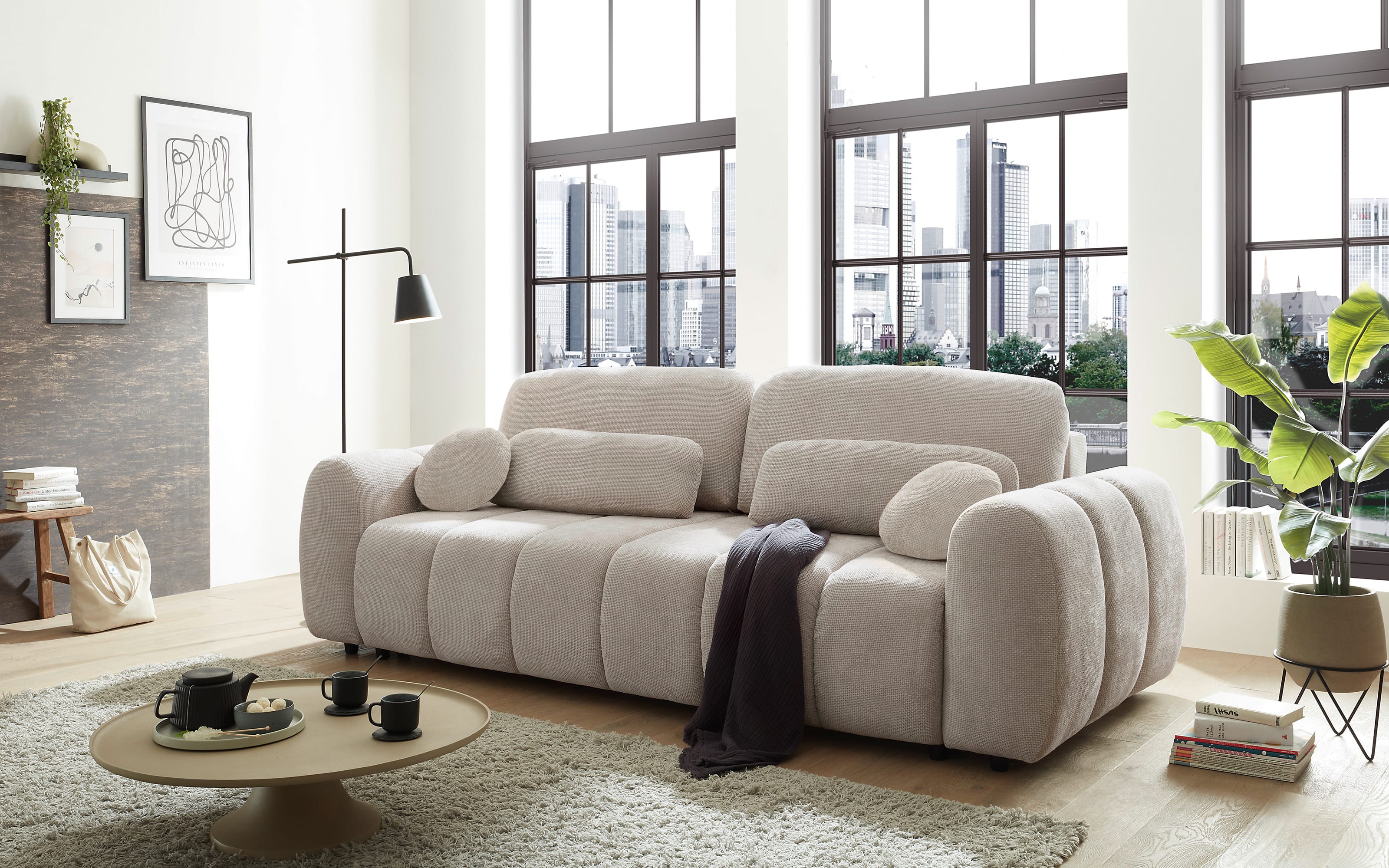 Sofa Bubble, grau, inkl. Schlaffunktion