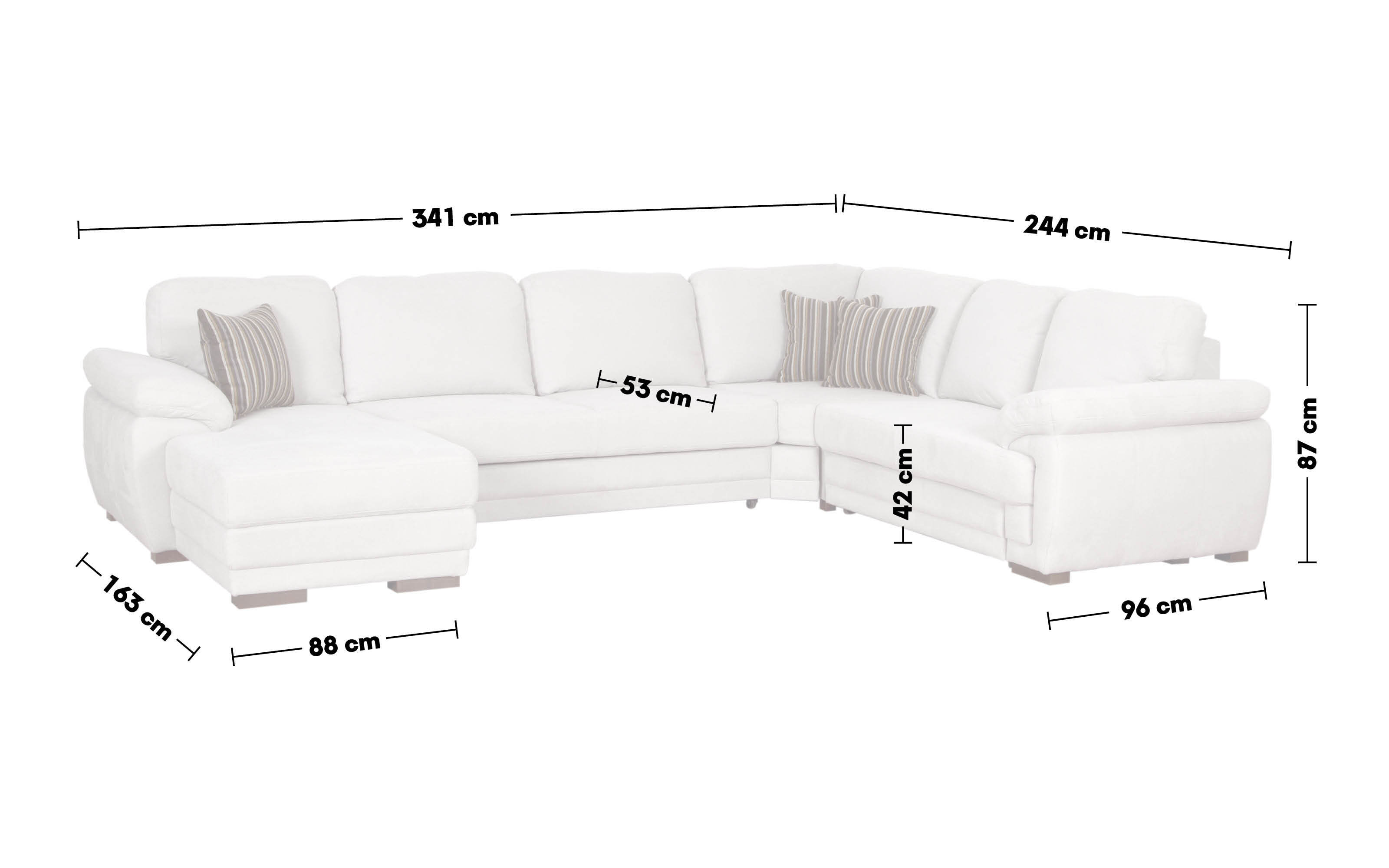 Wohnlandschaft Evan, beige, 2-Sitzer rechts