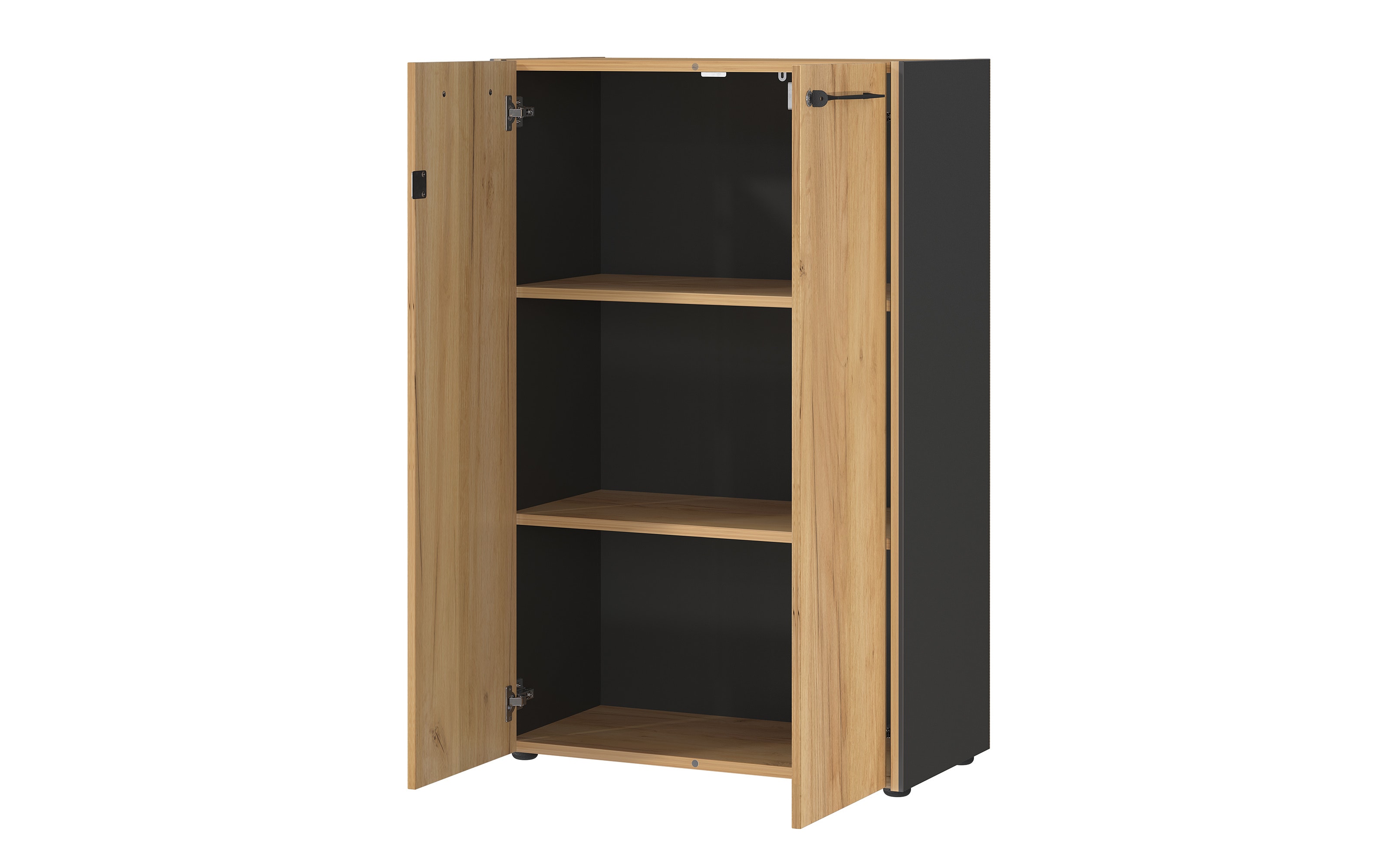 Aktenschrank Podium, Eiche Navarra Nachbildung/graphit matt, 120 cm