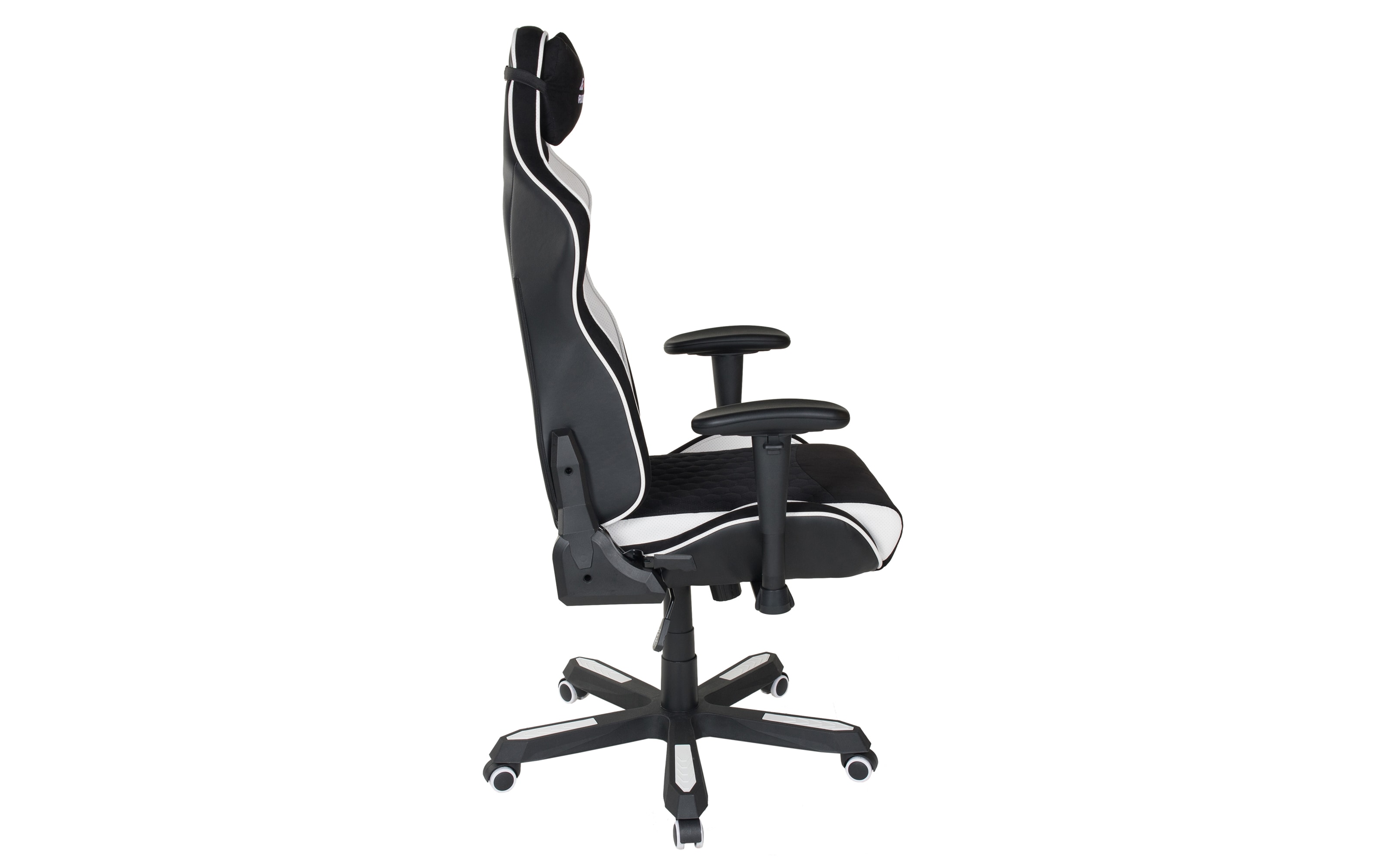 Gaming Stuhl G-30 Large, Mikrofaser schwarz, Absetzung Kunstleder weiß