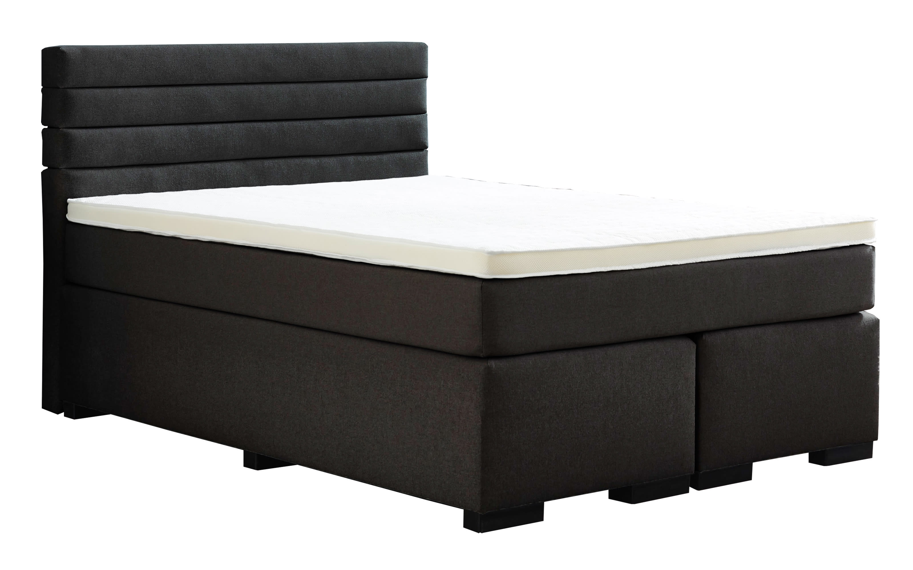 Boxspringbett BX1750 Kokomo, anthrazit, 140 x 200 cm,  mit höhenverstellbarem Kopfteil