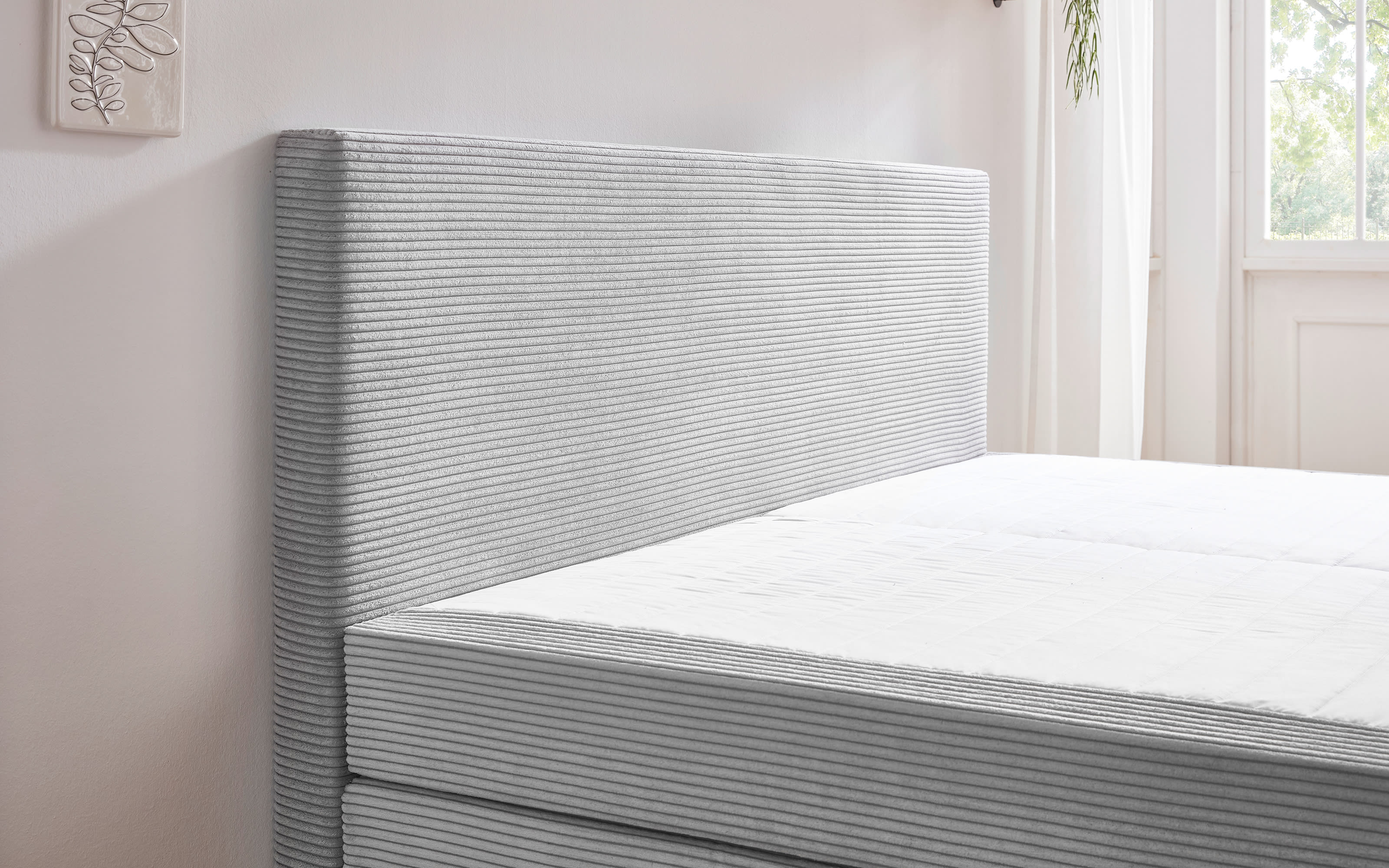 Boxspringbett Aspen, silber, 160 x 200 cm