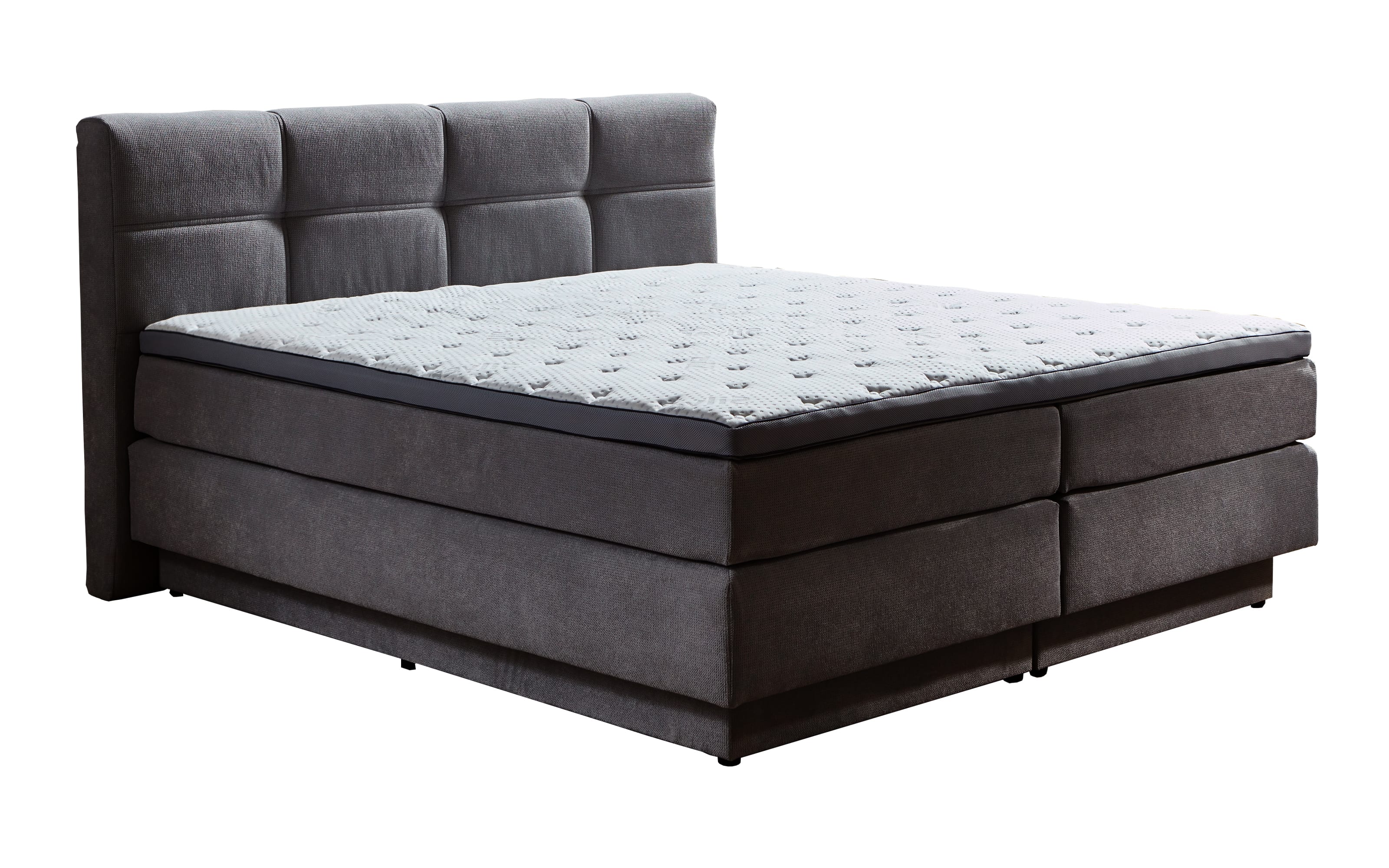 Boxspringbett BX2110 Portage, grau, 180 x 200 cm, Härtegrad 2 und 3