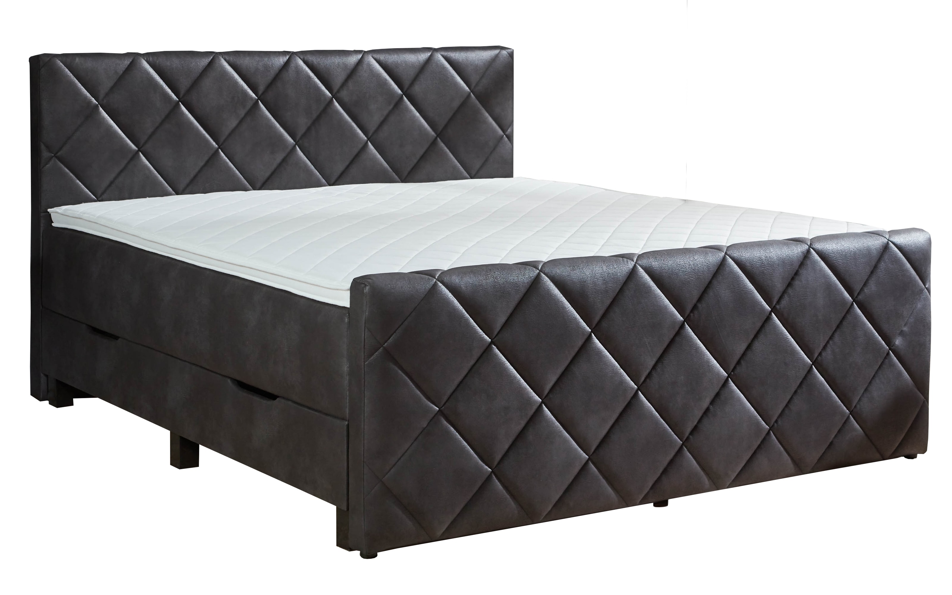 Boxspringbett BX2200 Chester, dunkelgrau, 180 x 200 cm