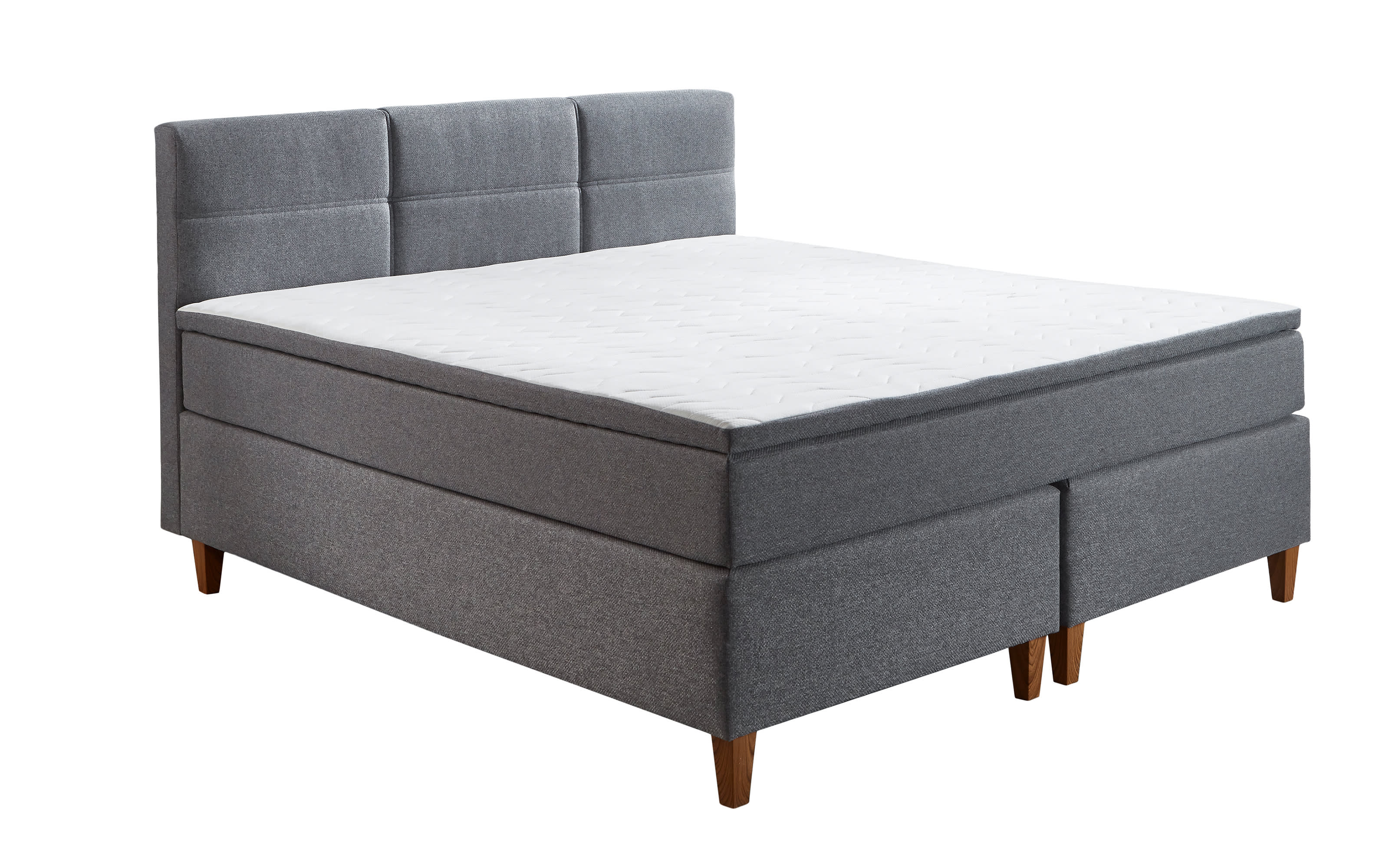 Boxspringbett BX2360 Kenora, grau, 180 x 200 cm, inkl. integriertem Topper