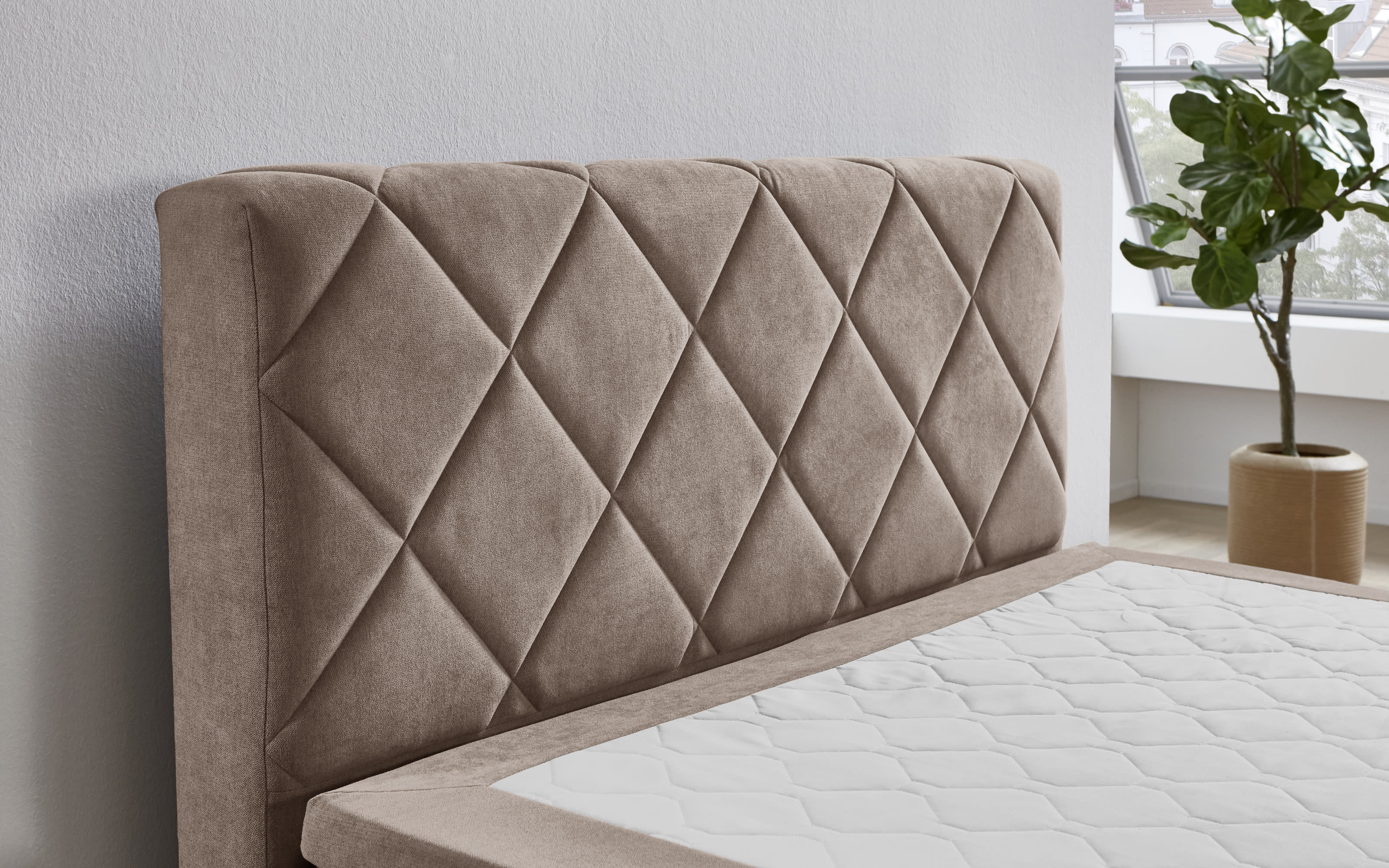 Boxspringbett BX2280 Jeff, stone, 120 x 200 cm