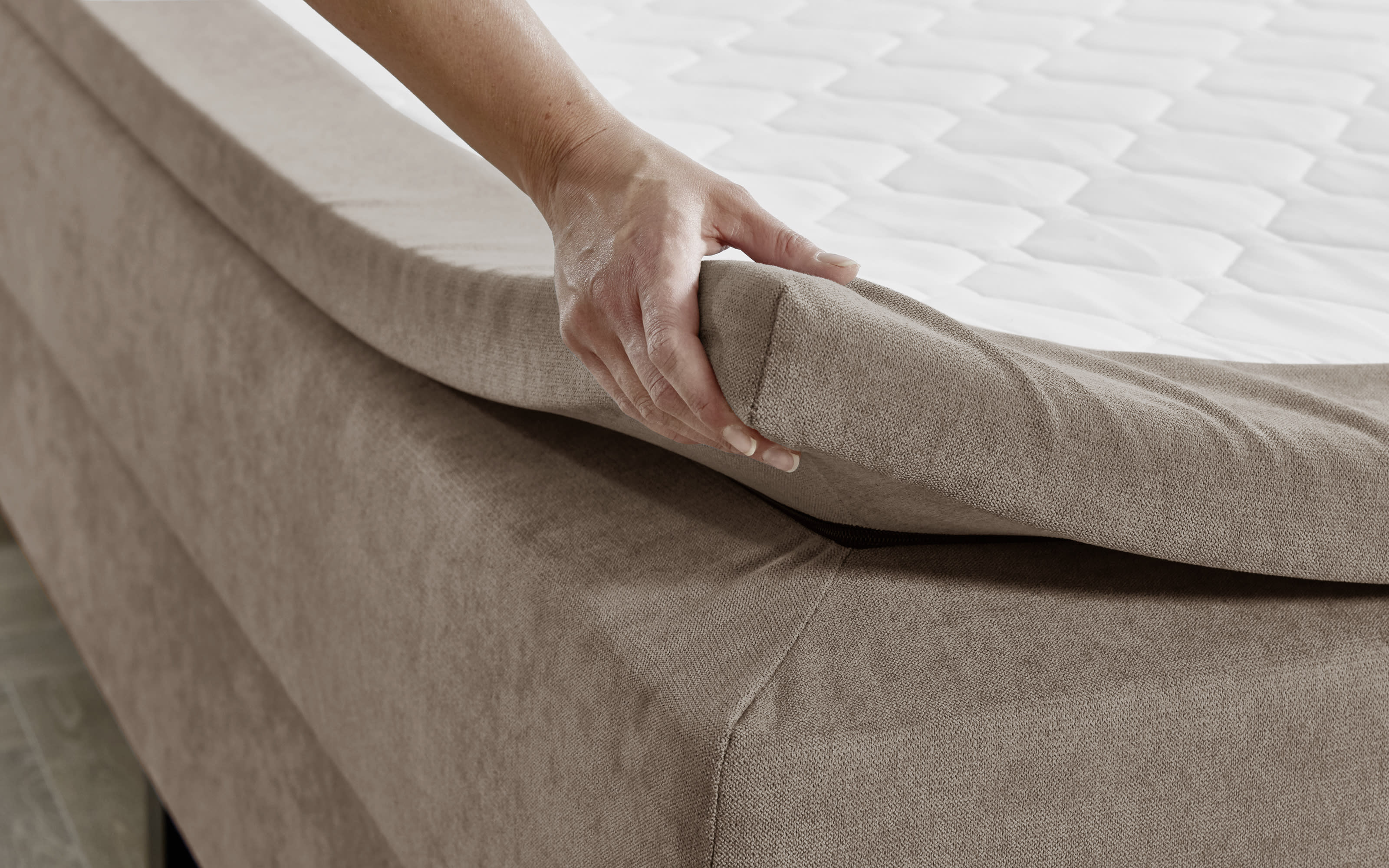 Boxspringbett BX2280 Jeff, stone, 120 x 200 cm