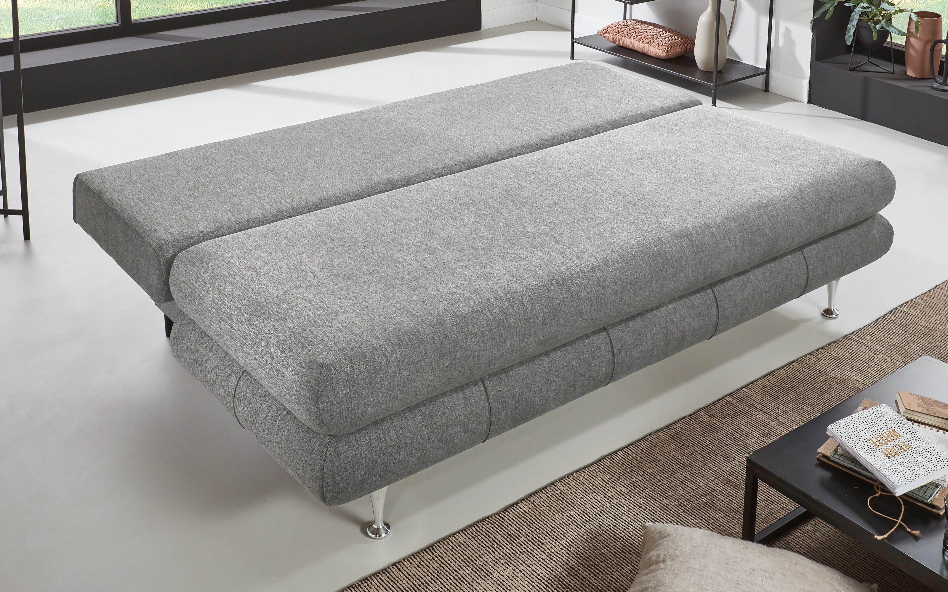 Schlafsofa SO140 Benfeld, grau, 140 x 188 cm