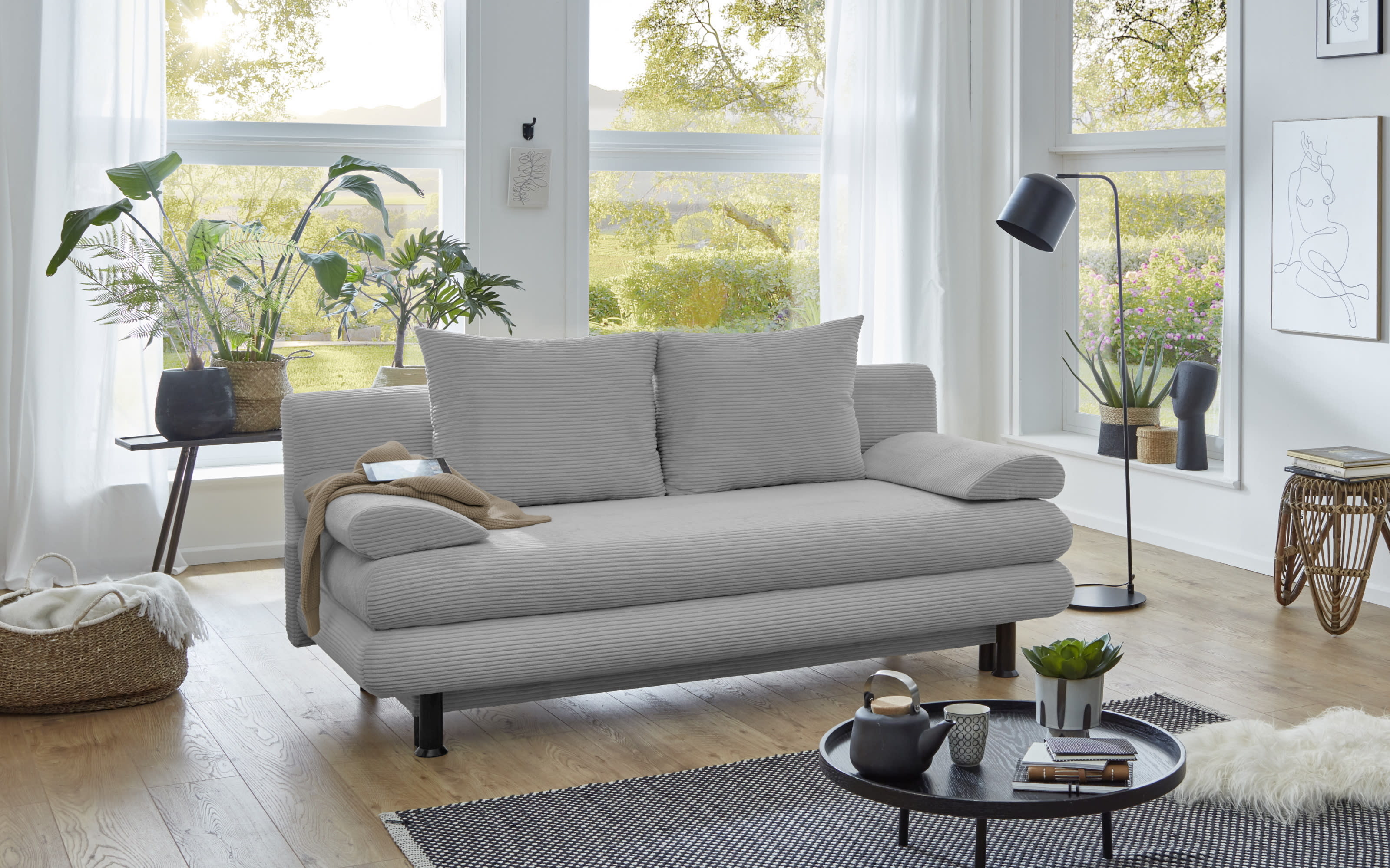 Schlafsofa SO 240 Bern, silber, 140 x 190 cm