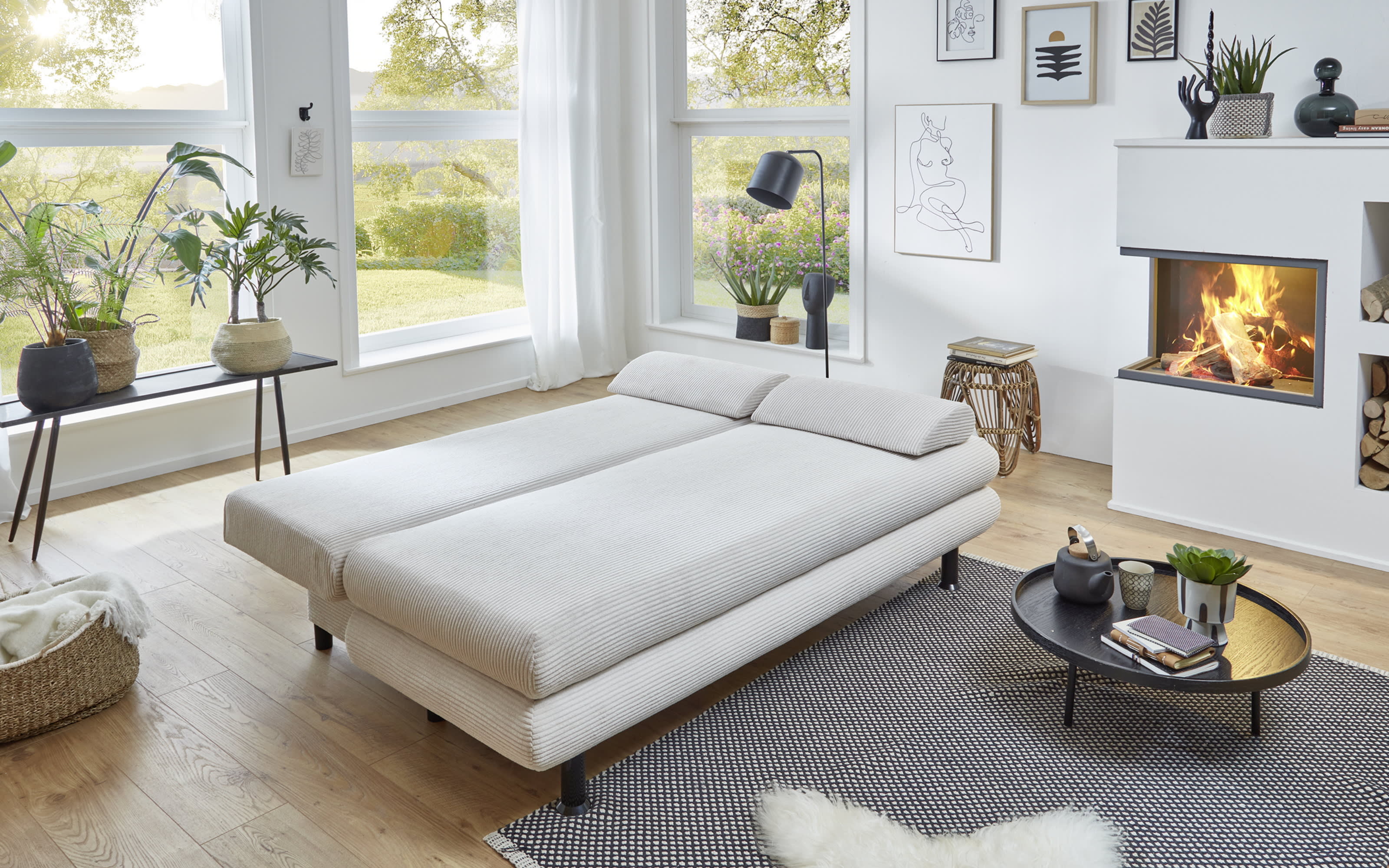 Schlafsofa SO 240 Bern, natur, 140 x 190 cm