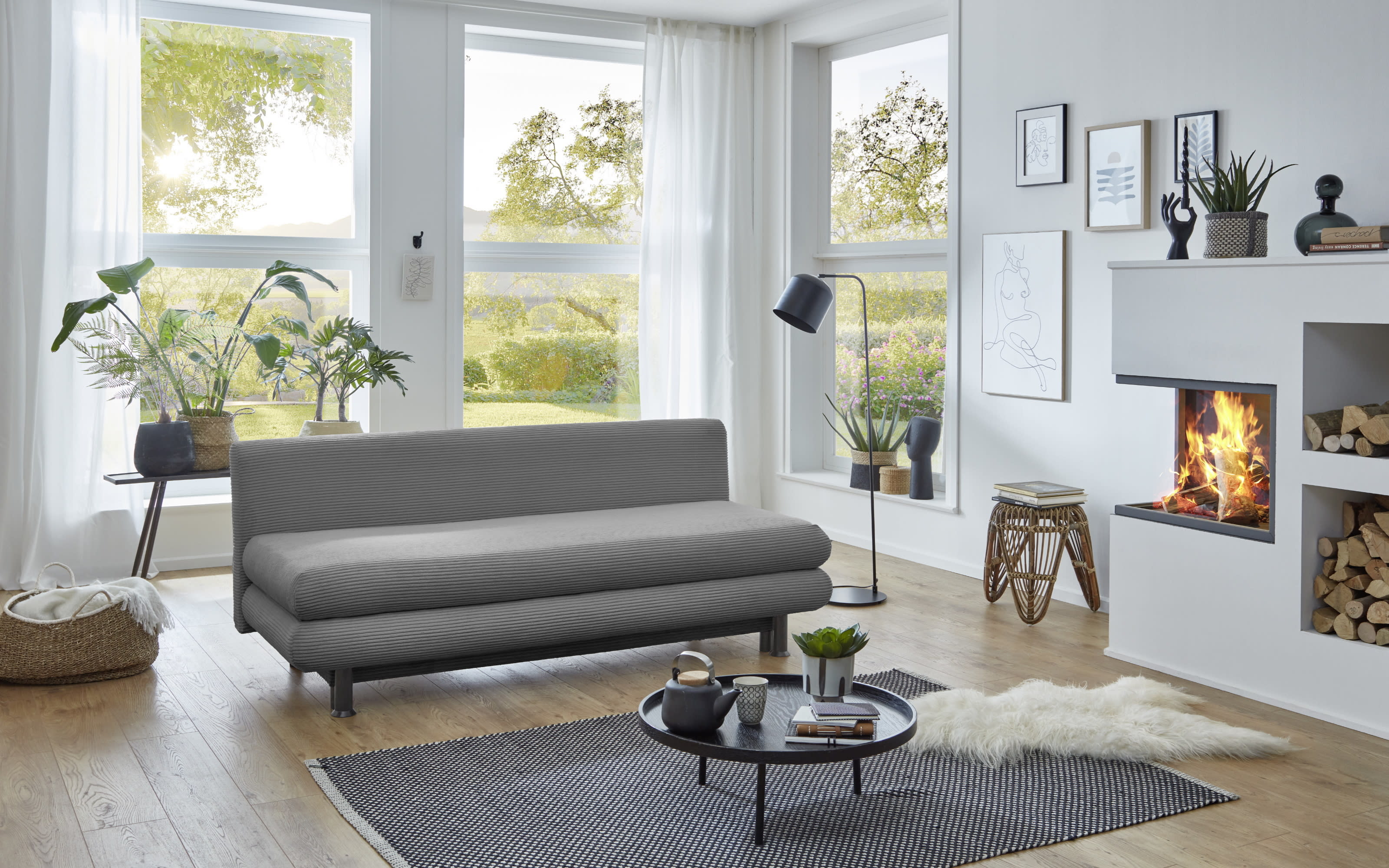 Schlafsofa SO 240 Bern, grau, 140 x 190 cm