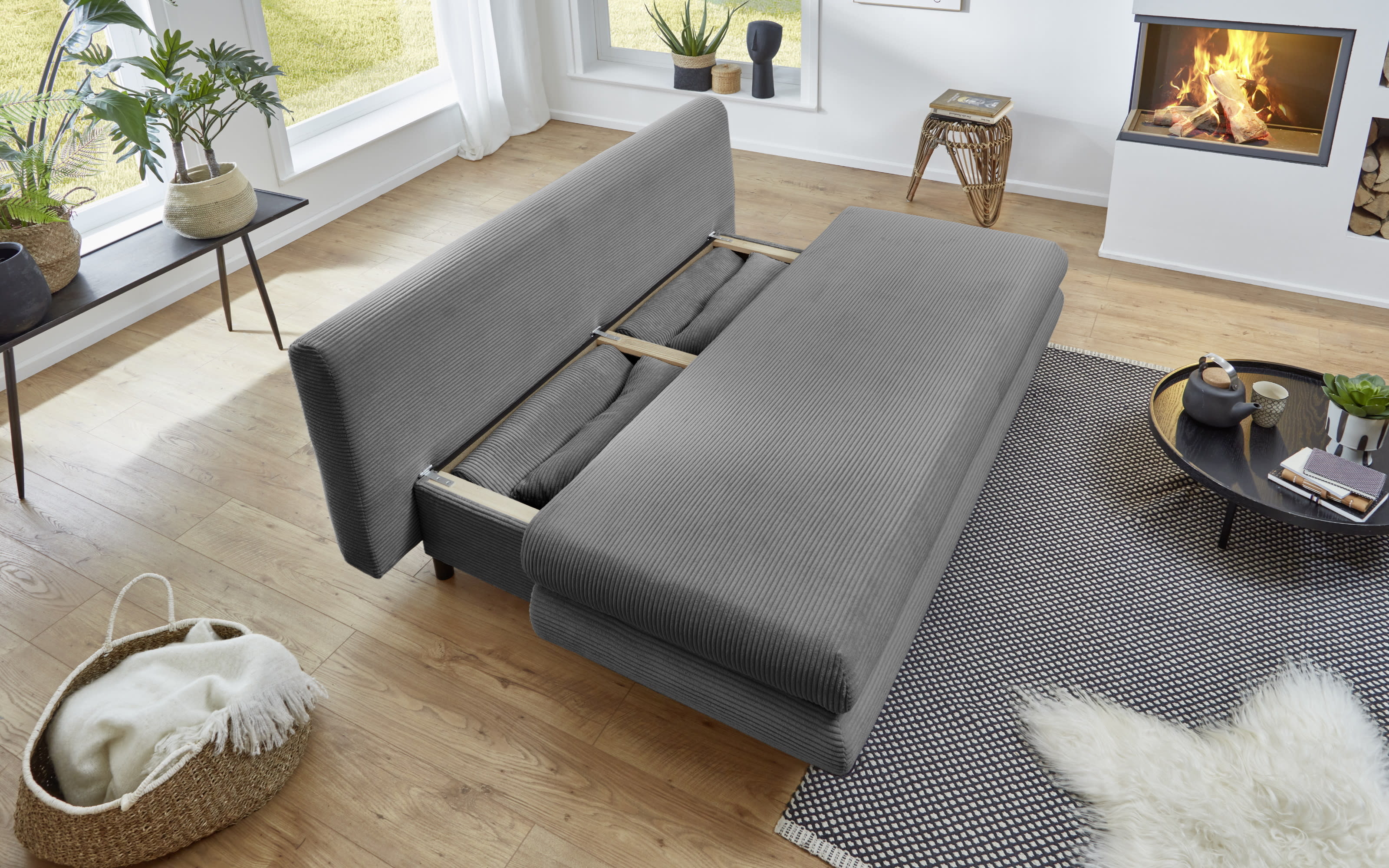 Schlafsofa SO 240 Bern, grau, 140 x 190 cm