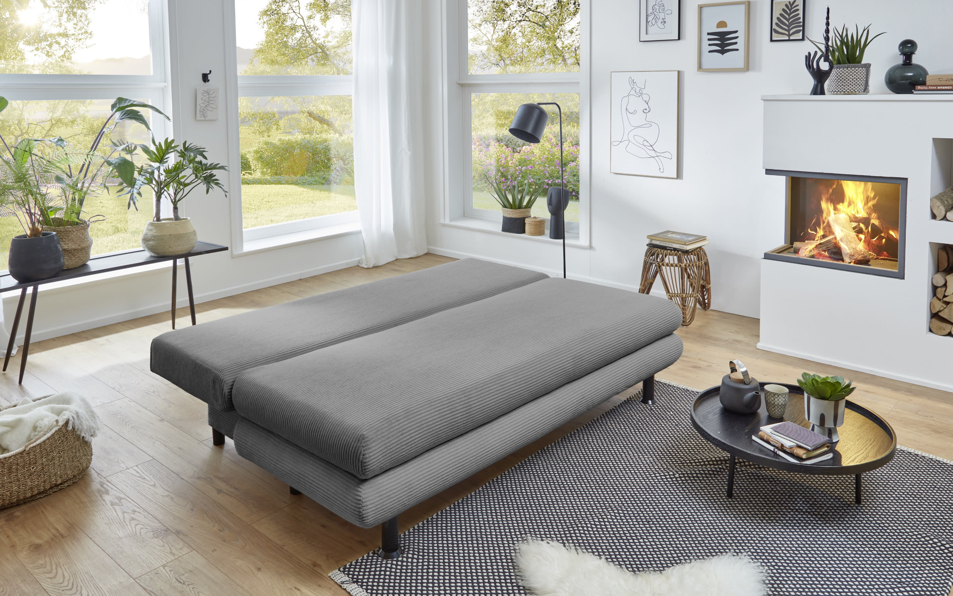 Schlafsofa SO 240 Bern, grau, 140 x 190 cm